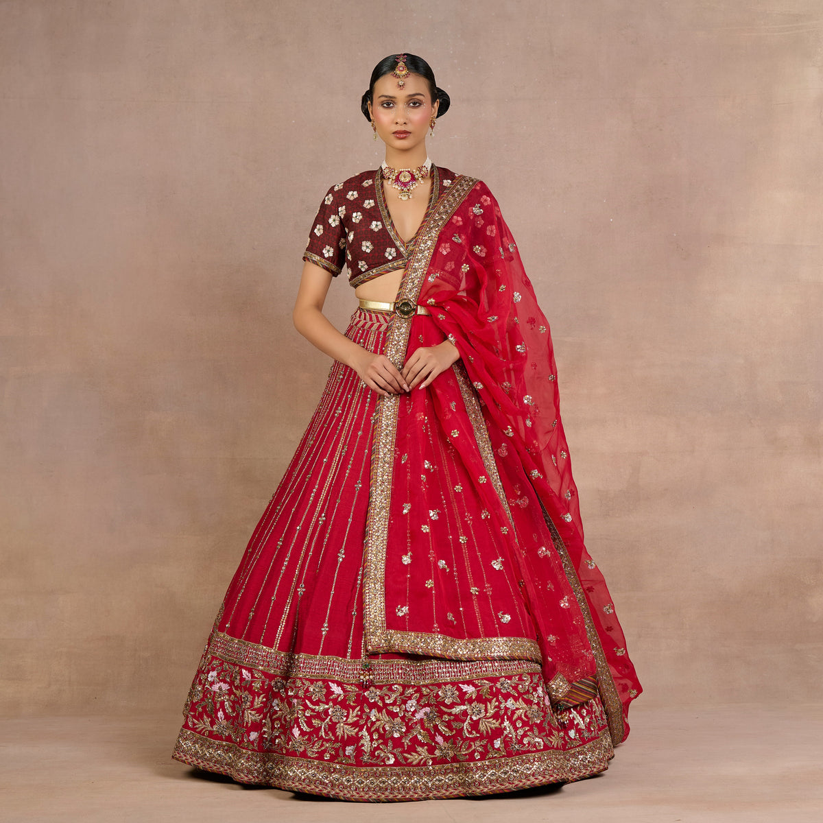 Red-Burgundy Lehenga Set | Siddi