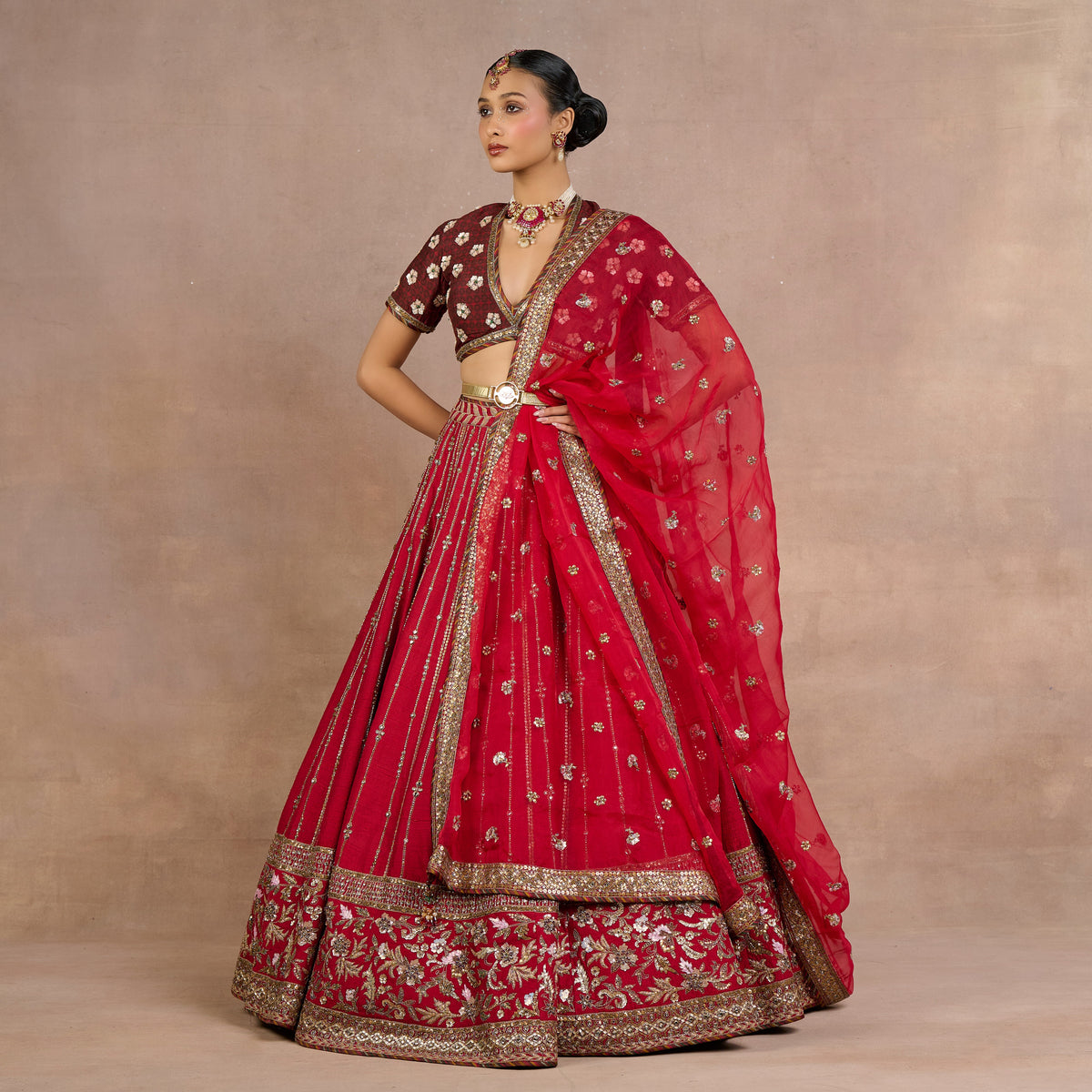 Red-Burgundy Lehenga Set | Siddi
