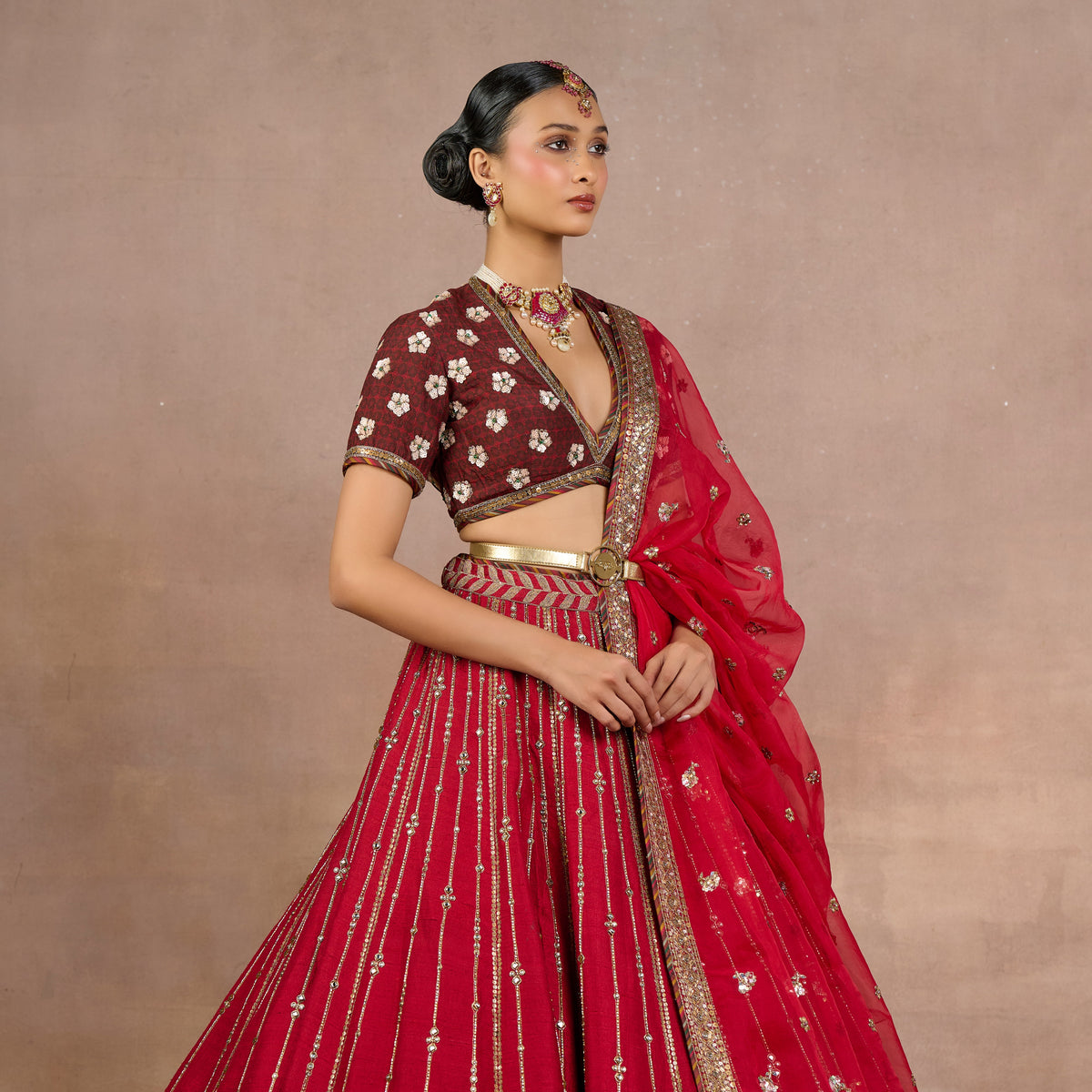 Red-Burgundy Lehenga Set | Siddi