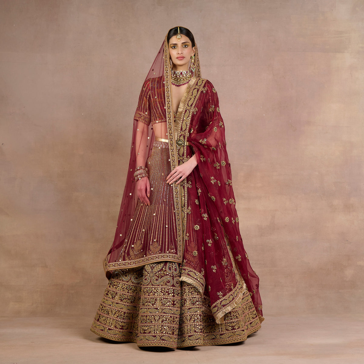 Deep Maroon Veil | Siddi