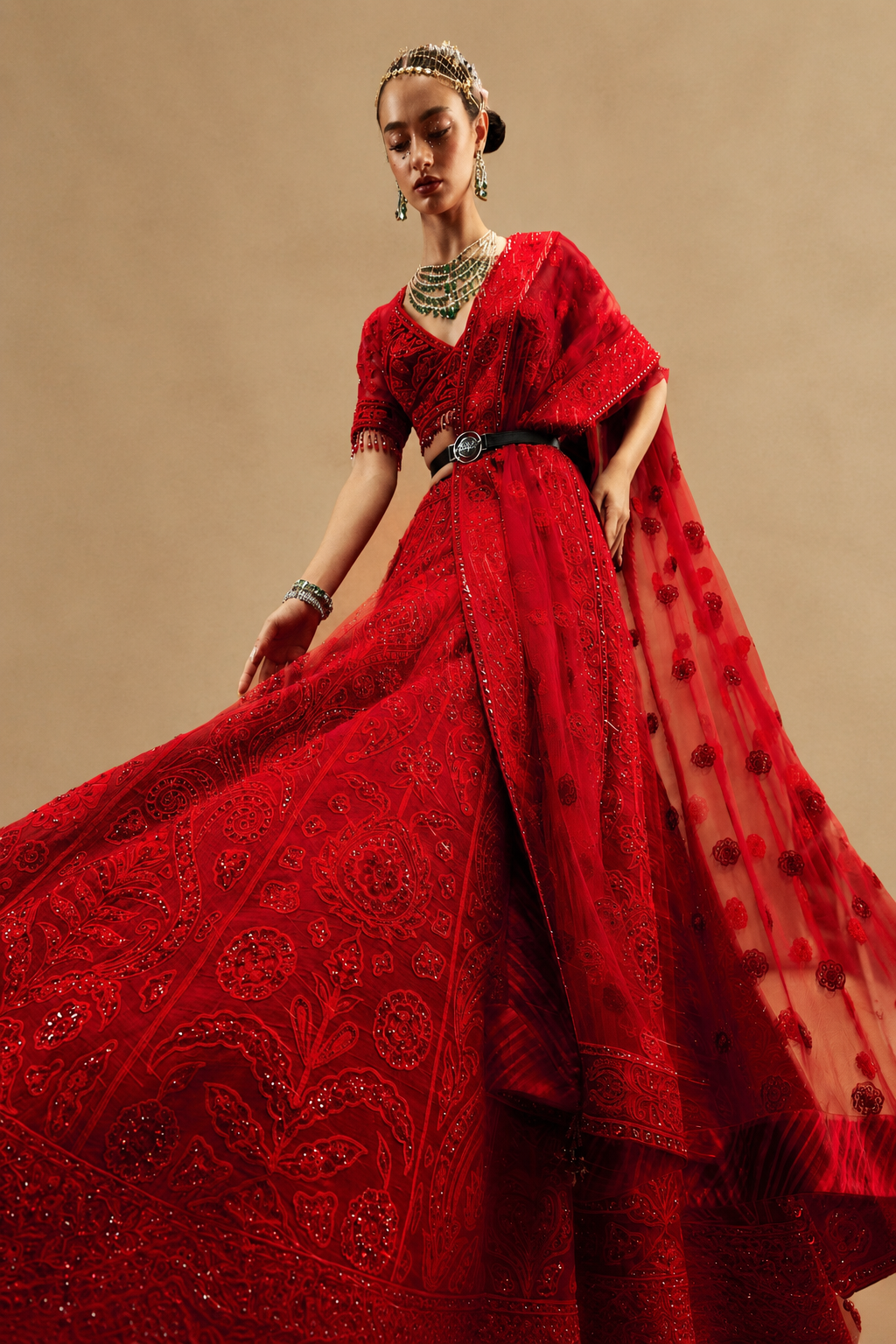Cherry Red Lehenga Set | Siddi