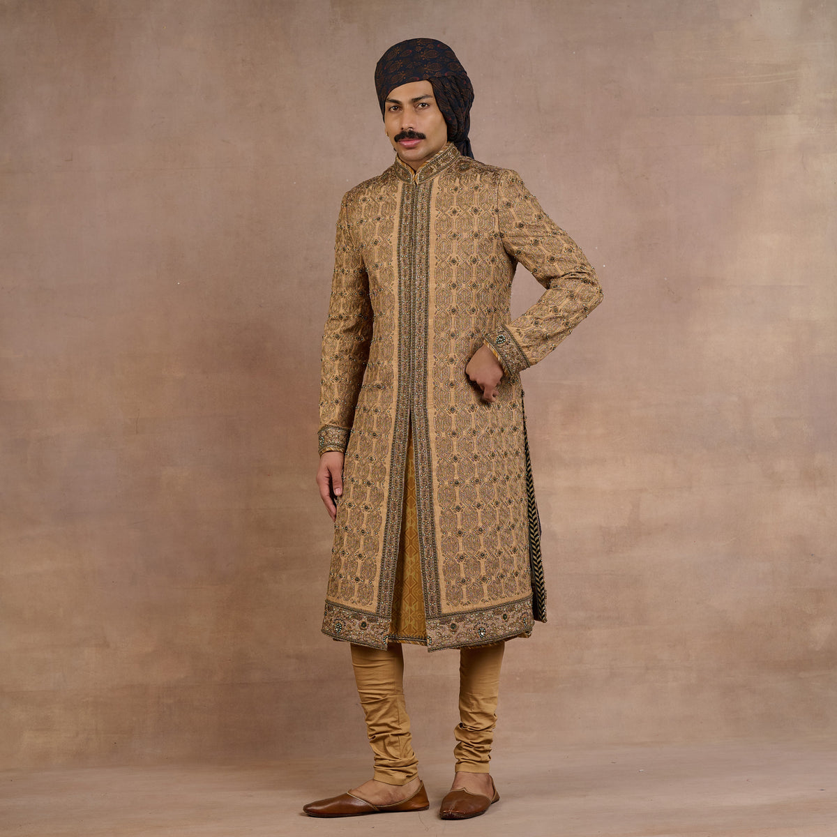 Warm Walnut Sherwani Set | Siddi