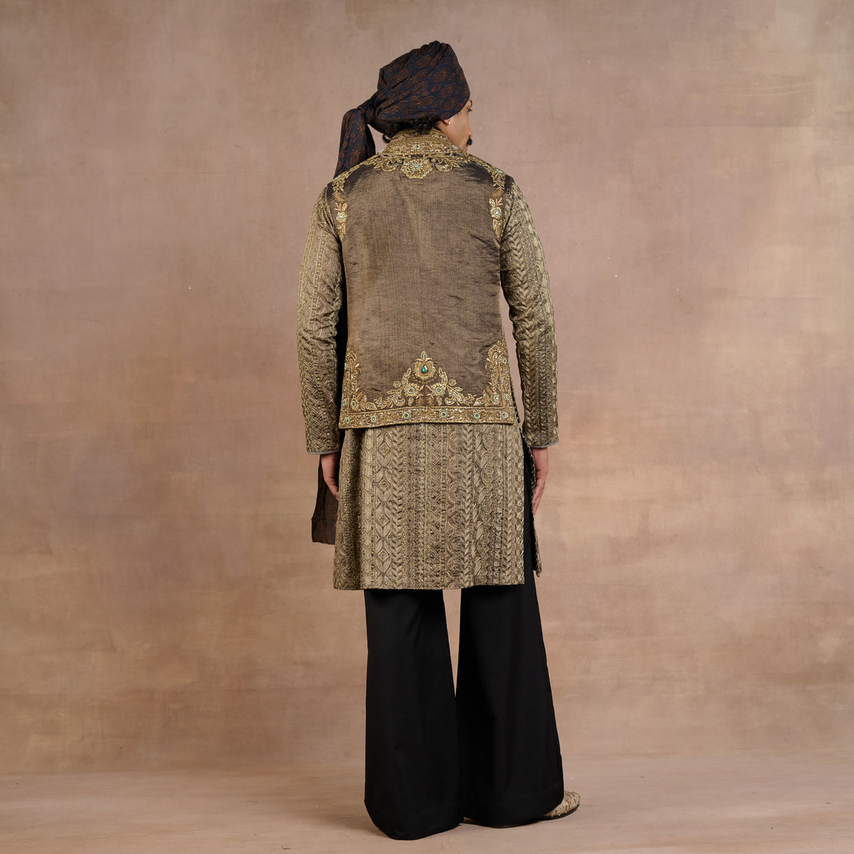 Olive Grey Nehru jacket | Siddi