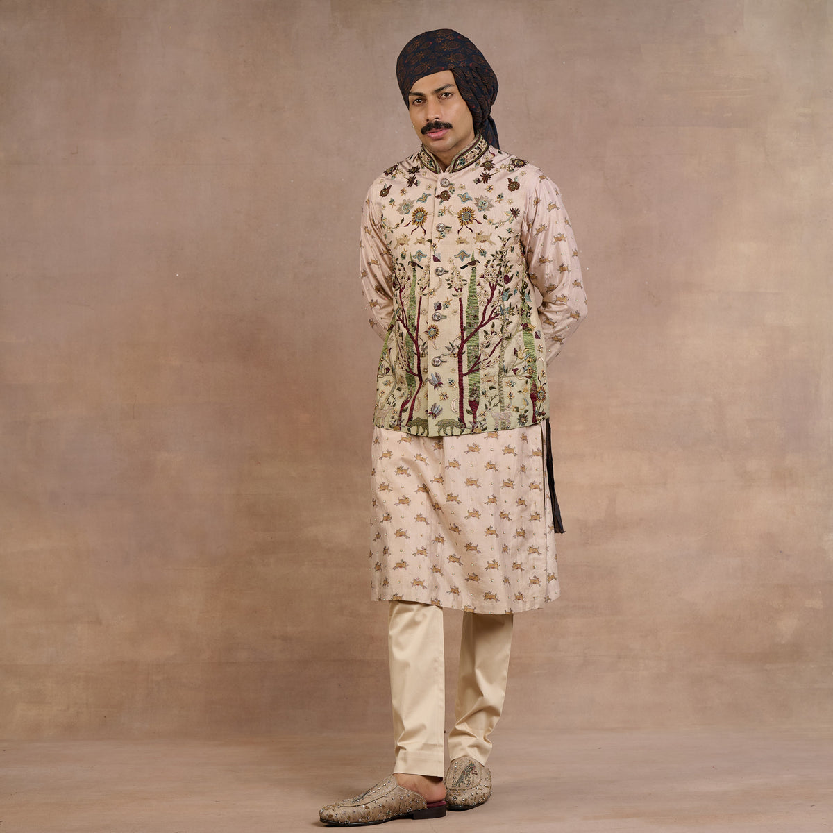Almond Ombré Nehru Jacket | Siddi