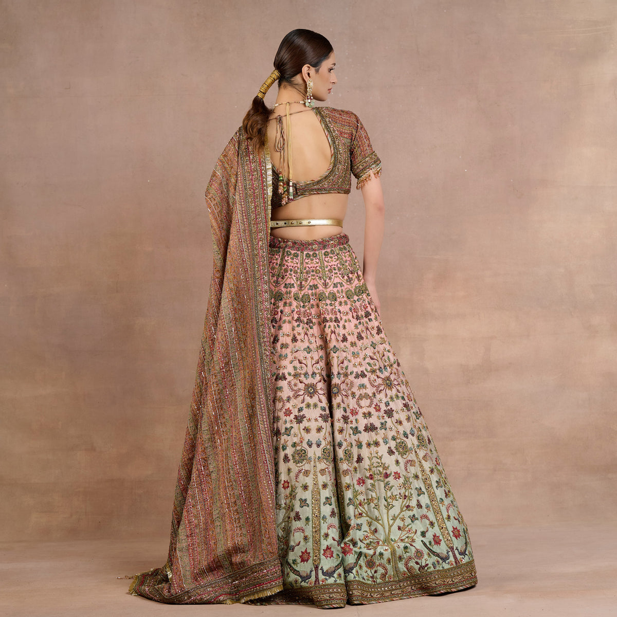 Pink Sage Ombre Lehenga Set | Siddi