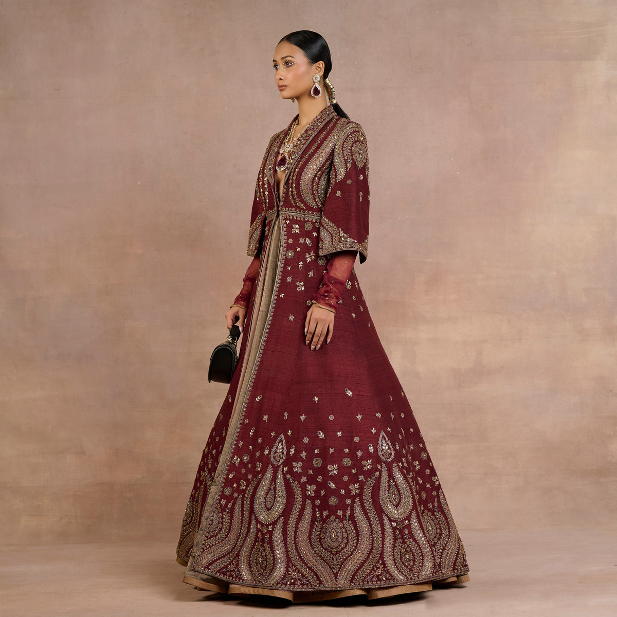Burgundy Jacket Set | Siddi