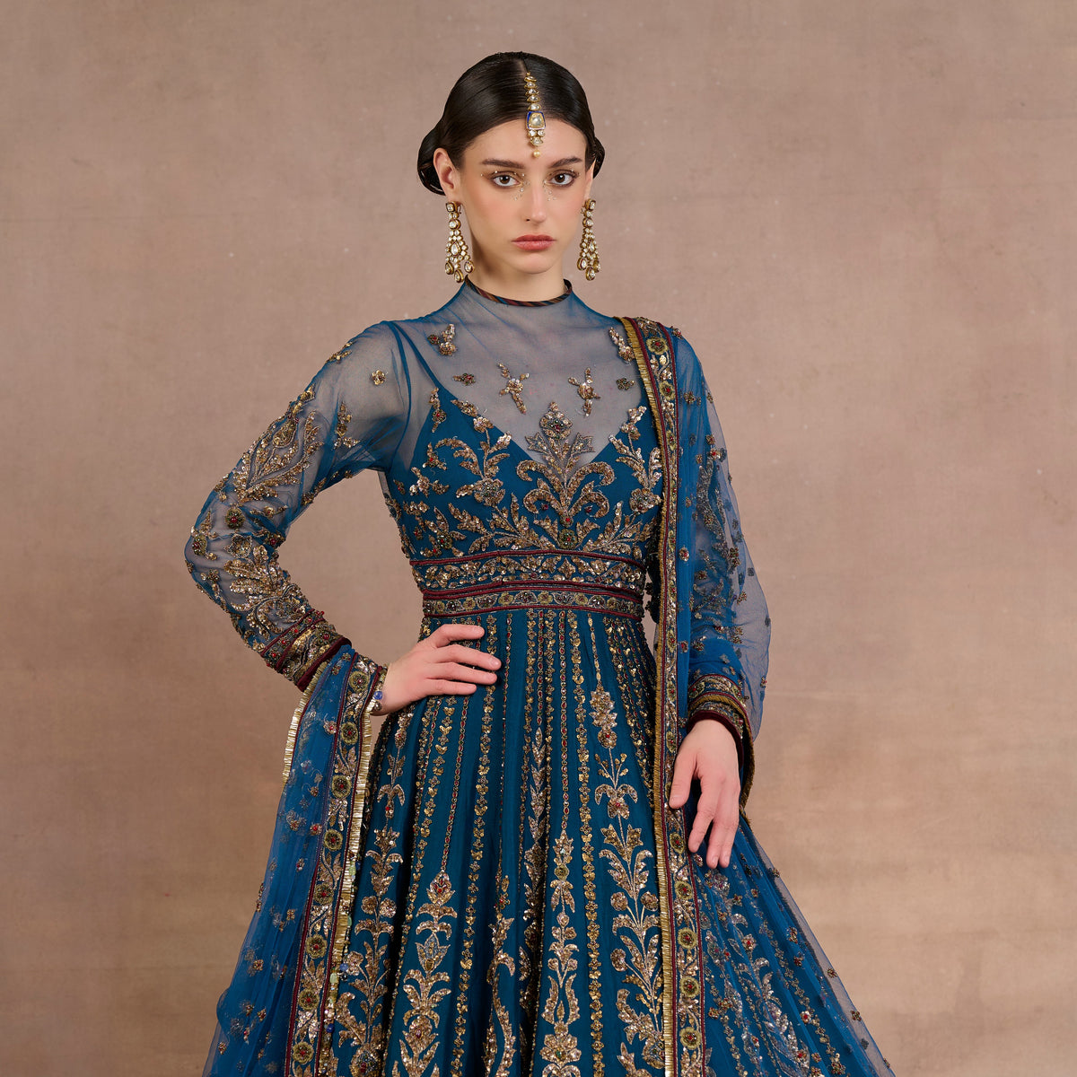 Cobalt Blue Anarkali Set | Siddi