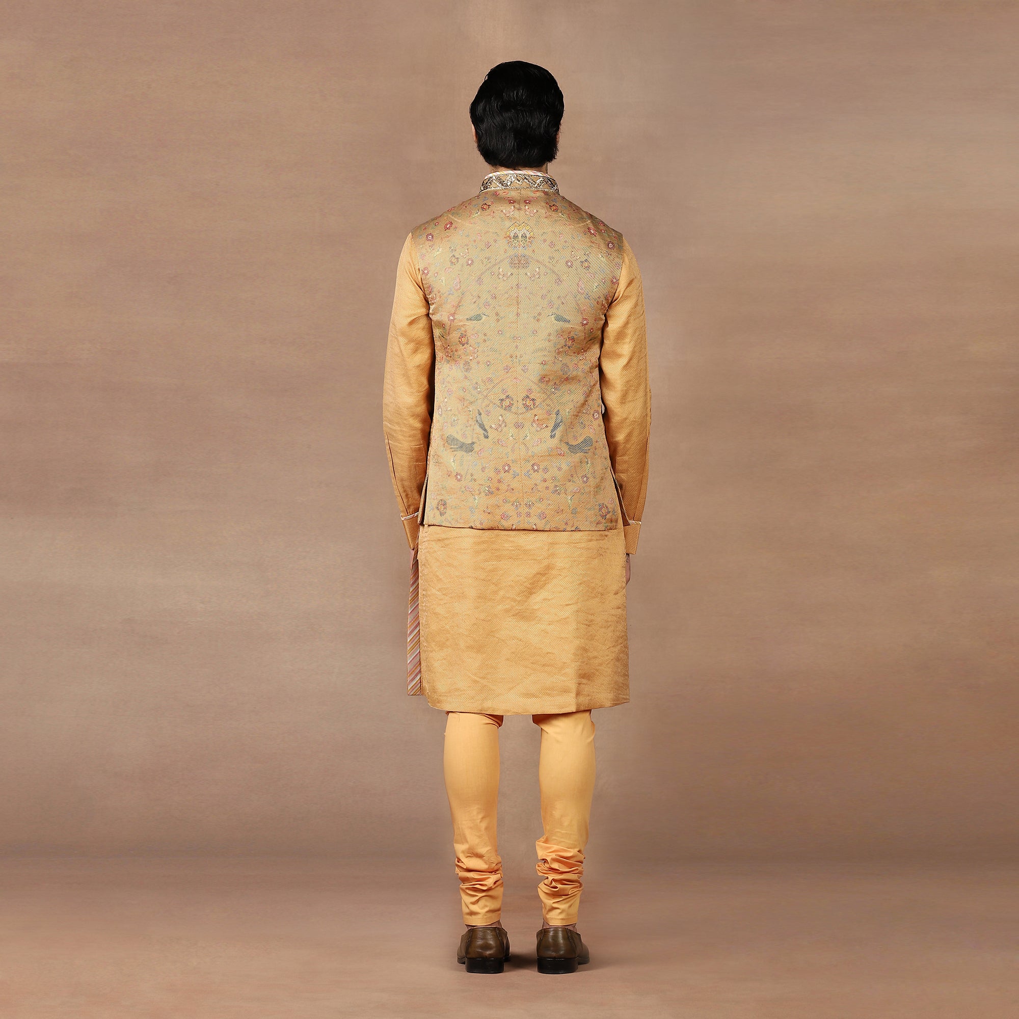 Amber Orange Nehru Jacket Set | MURAQQA