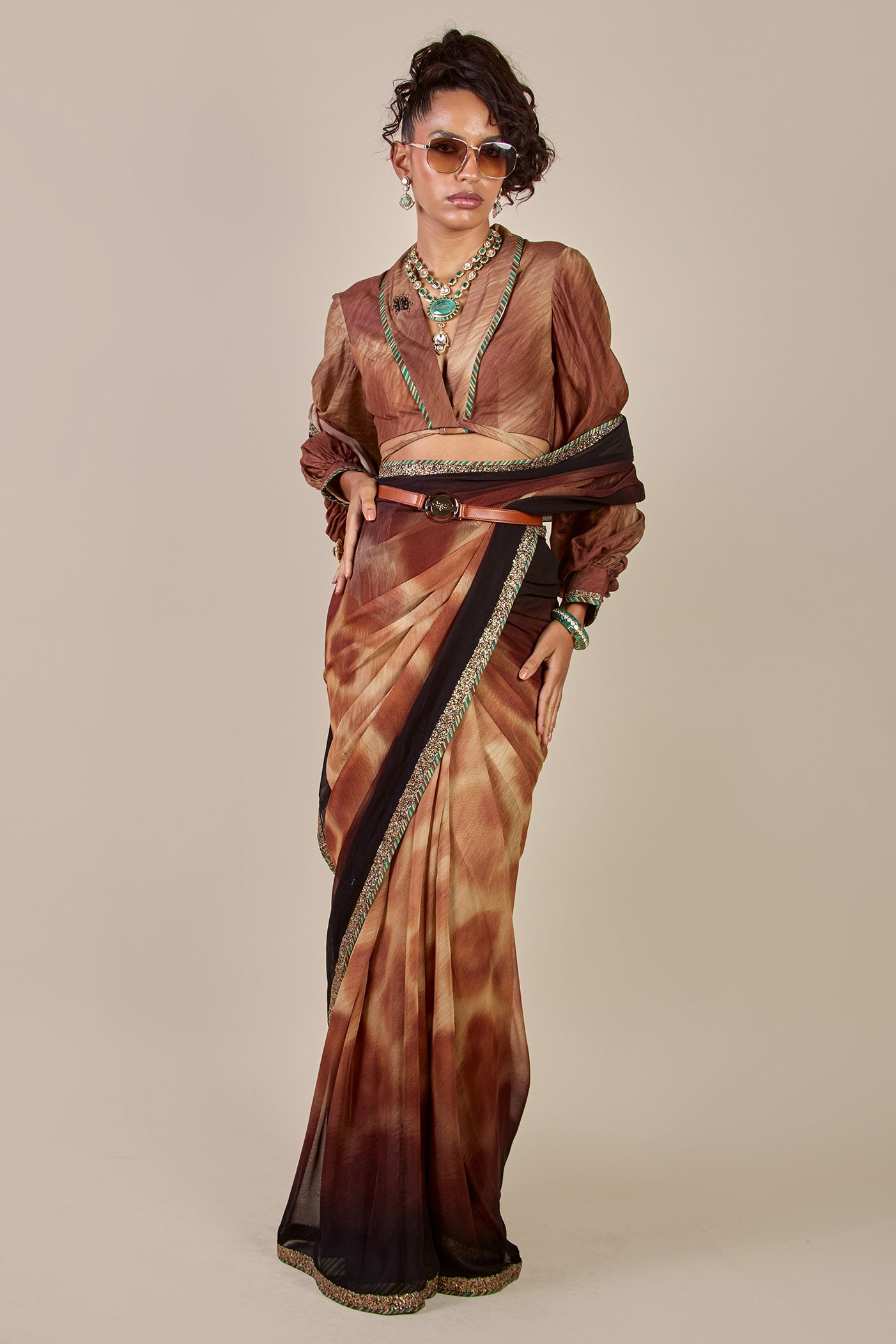 Giraffe Print Saree Set | CHHĒ