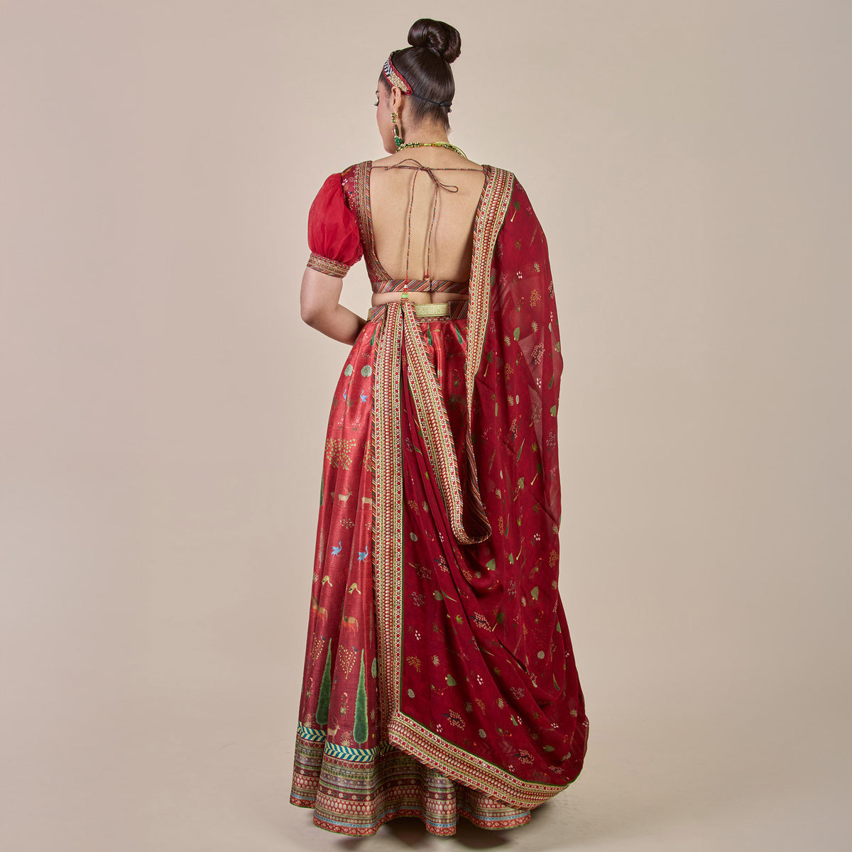 Crimson Red Stole | PANJ