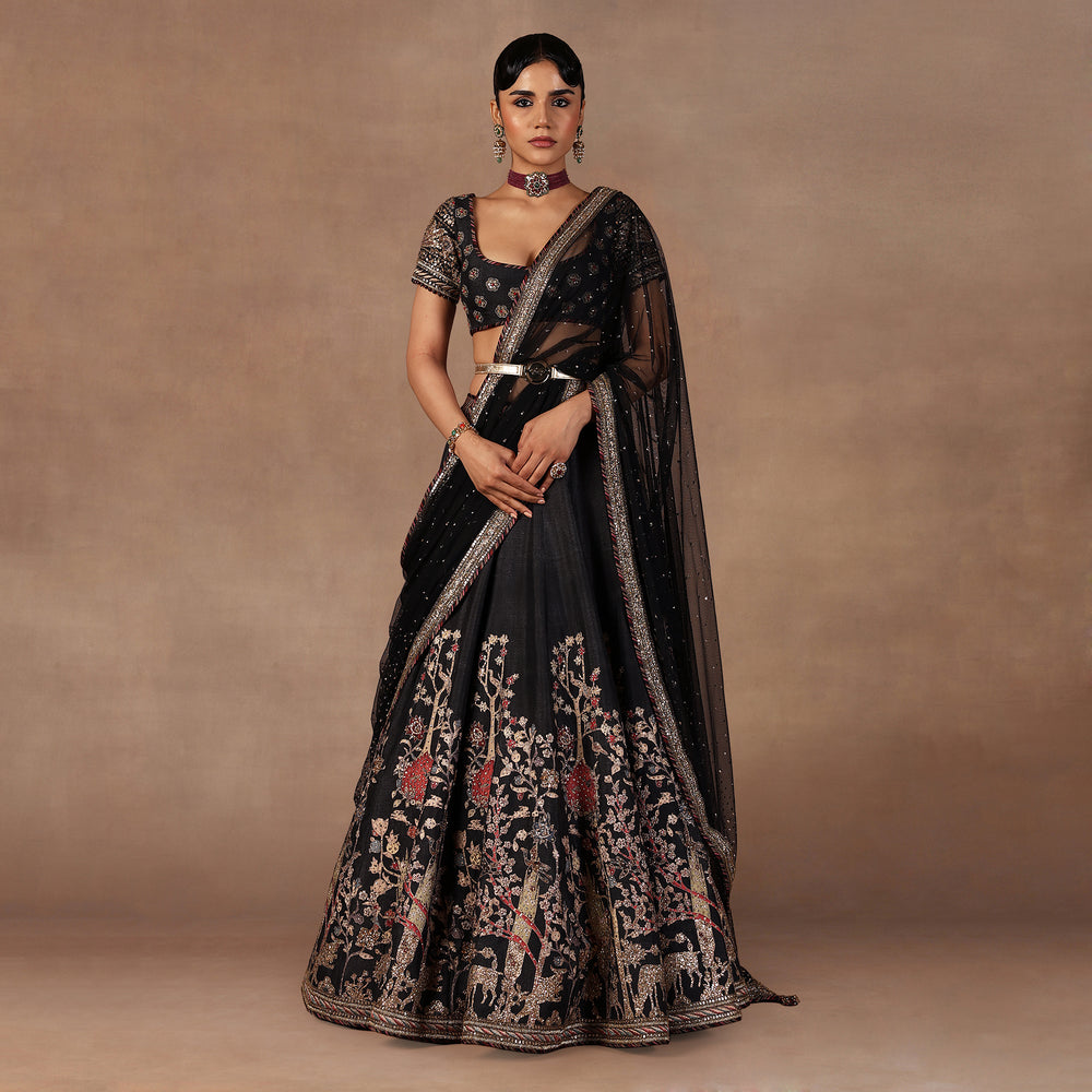 Midnight Black Lehenga Set