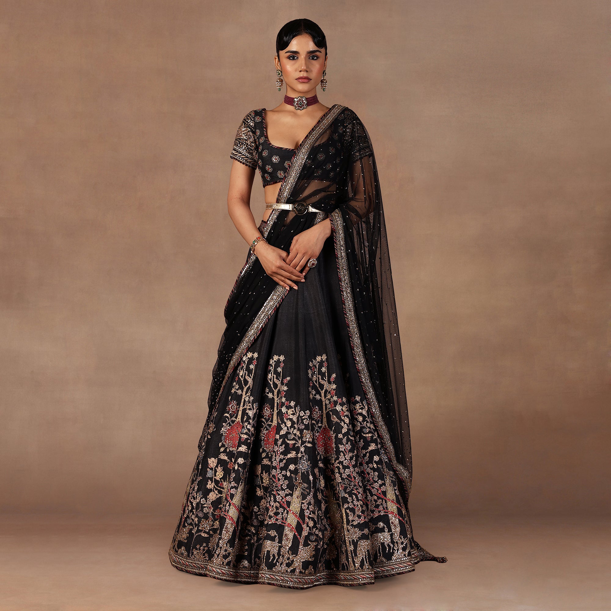 Deep Black Lehenga Set | EAST
