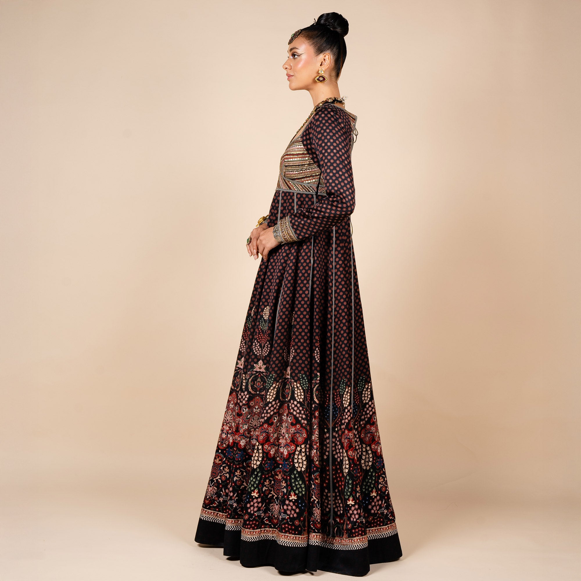 Floral Multicolour Anarkali | PANJ