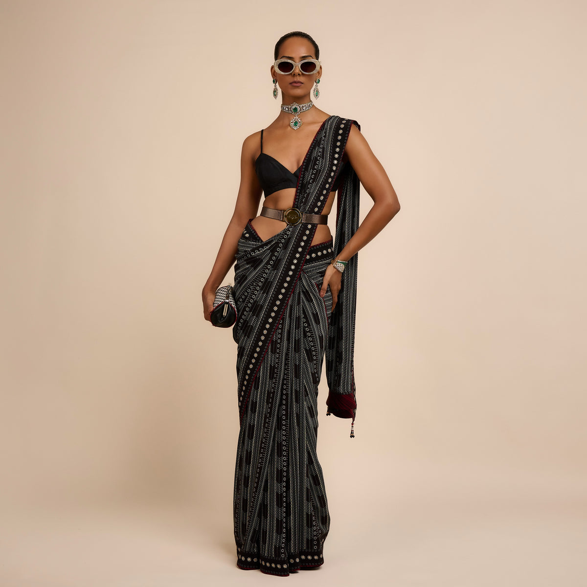 Chevron Saree Set | Festive Edit