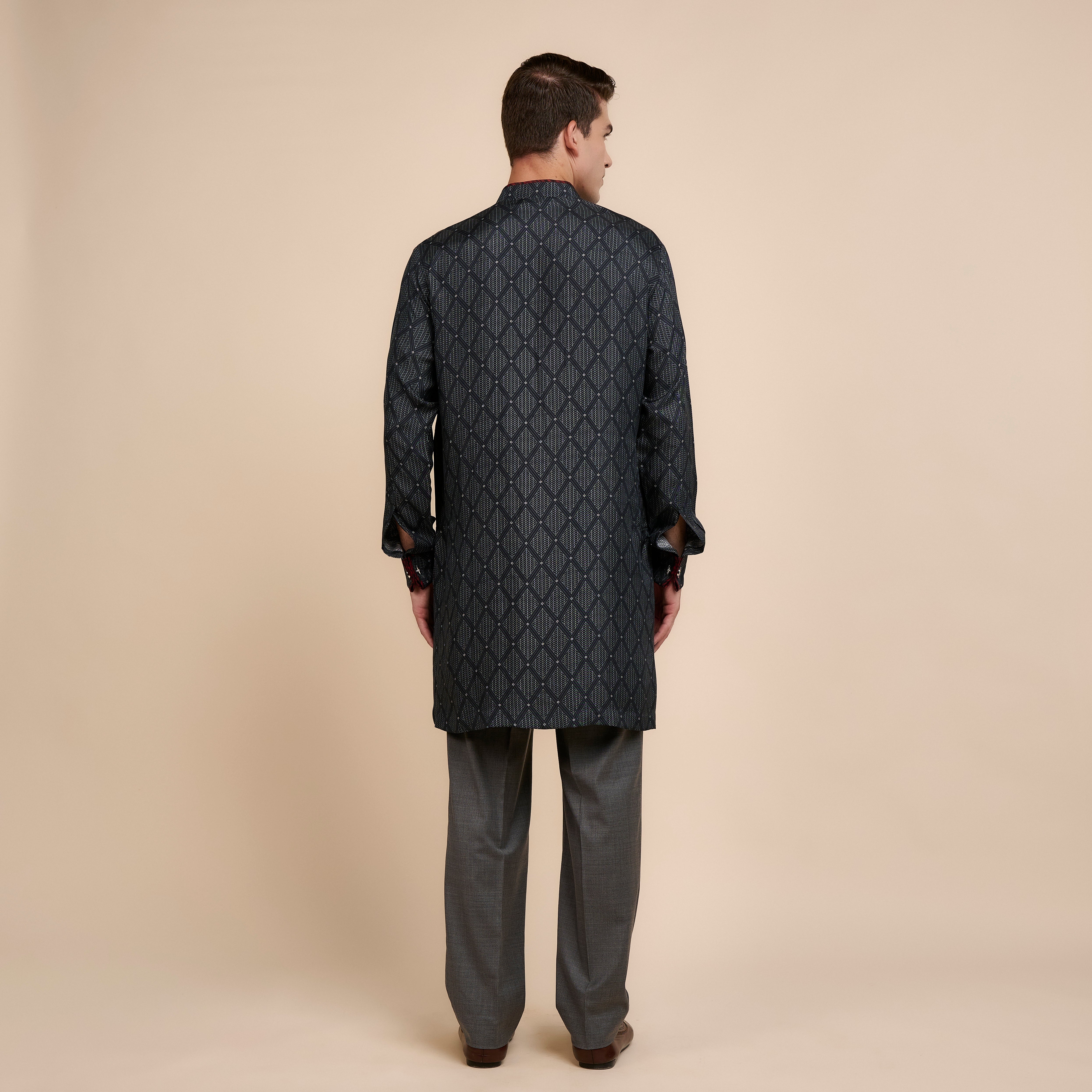 Midnight Black Printed Kurta | Nau