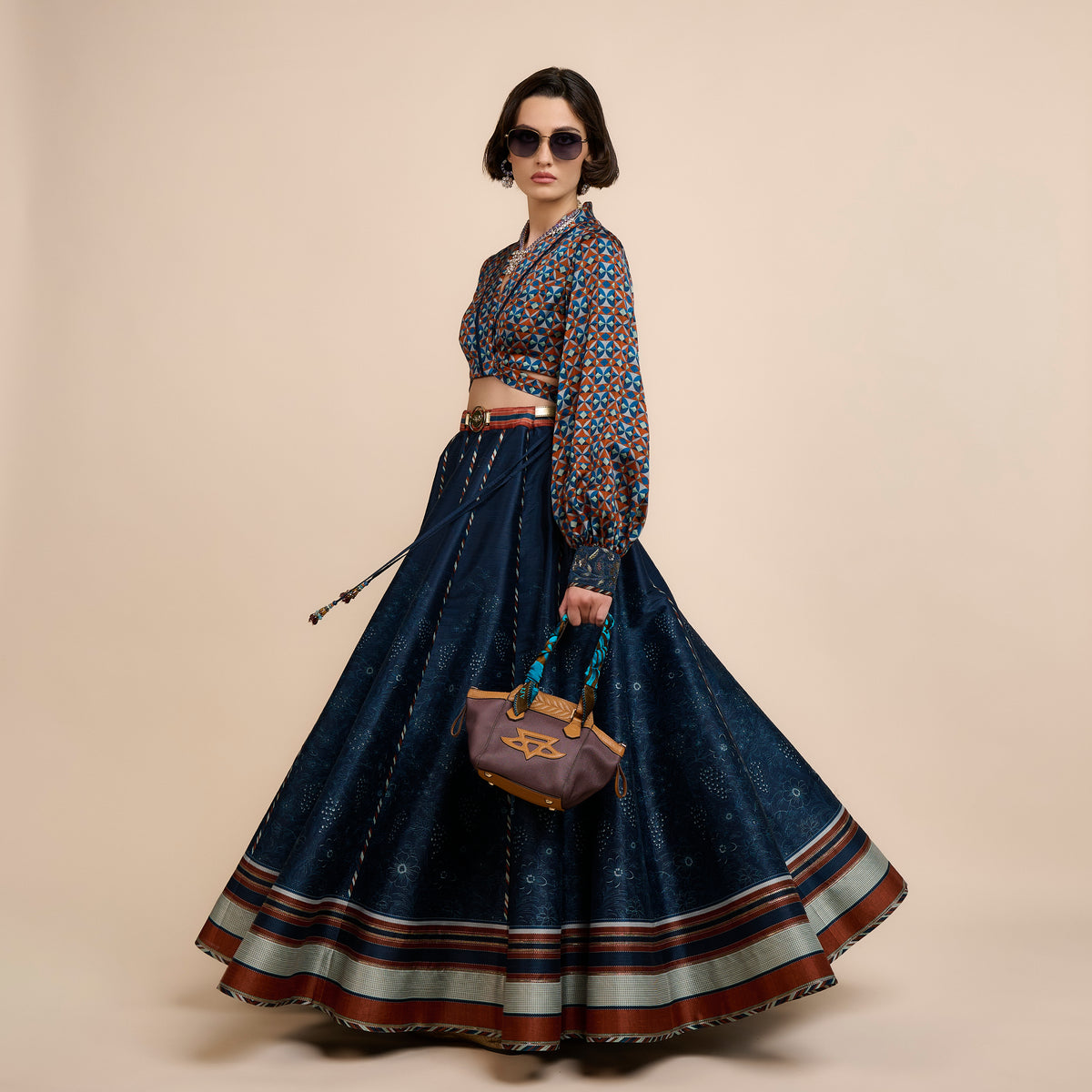 Midnight Blue Skirt Set | Festive Edit