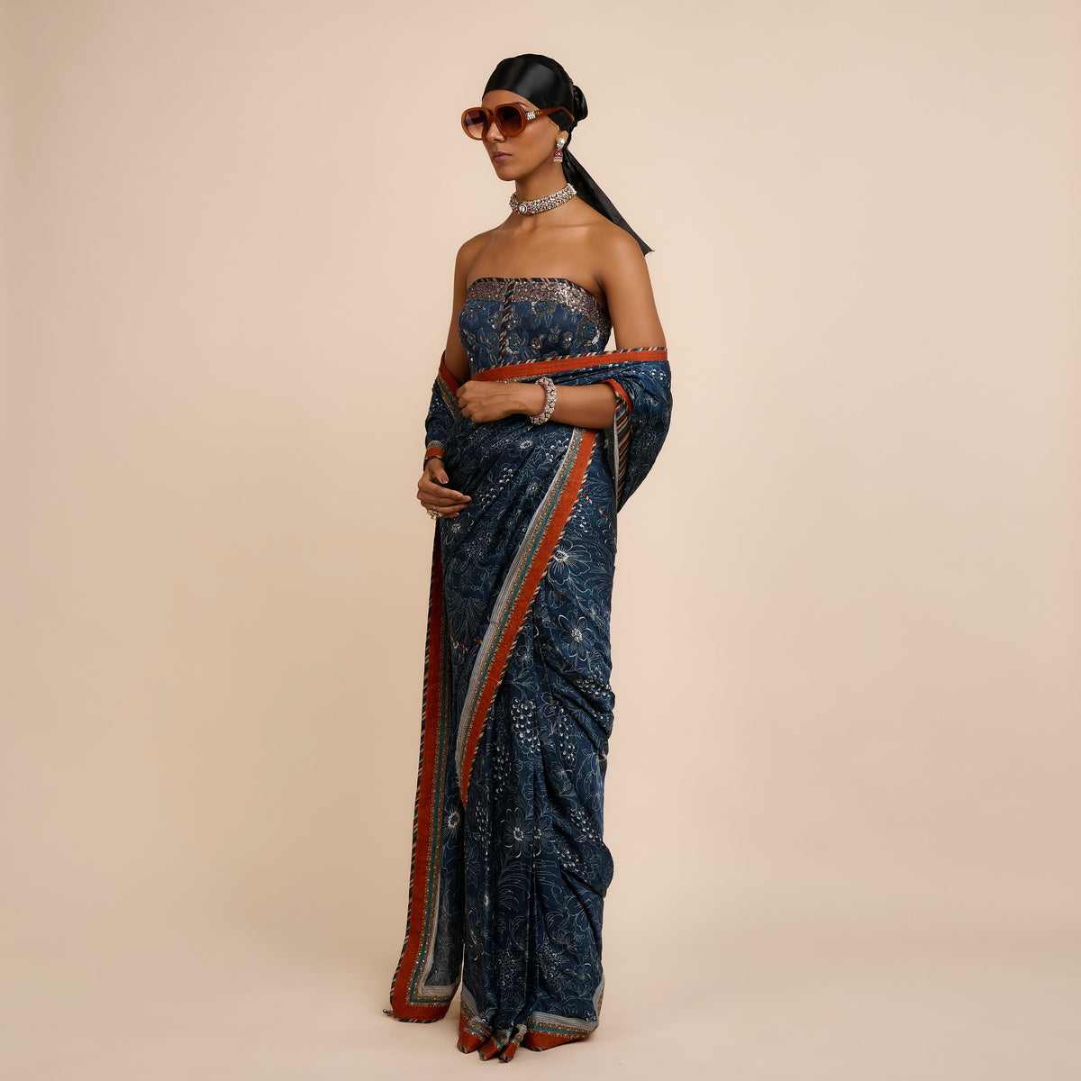 MIDNIGHT BLUE Saree Set | Festive Edit