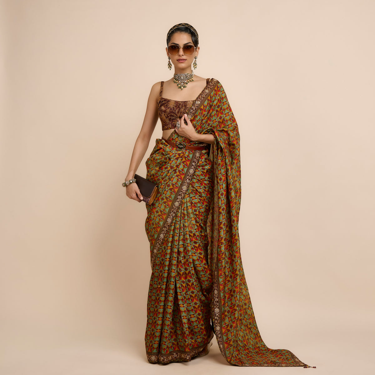 Ochre Yellow Saree Set | Festive Edit