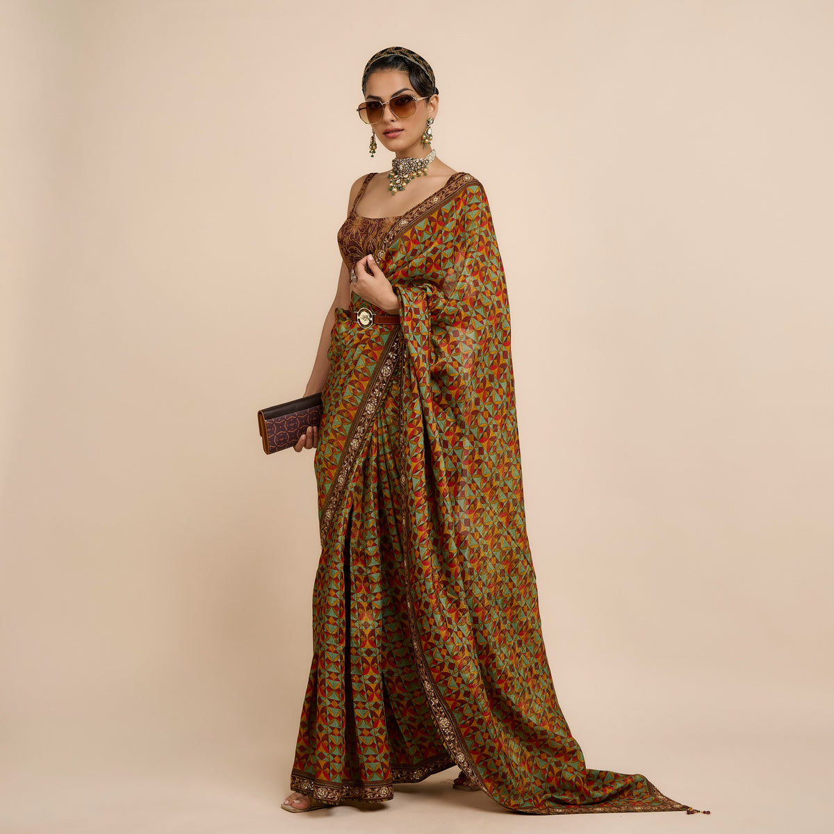 Ochre Yellow Saree Set | Festive Edit