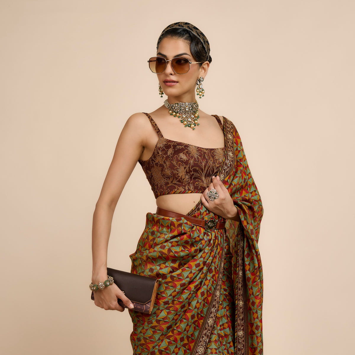 Ochre Yellow Saree Set | Festive Edit