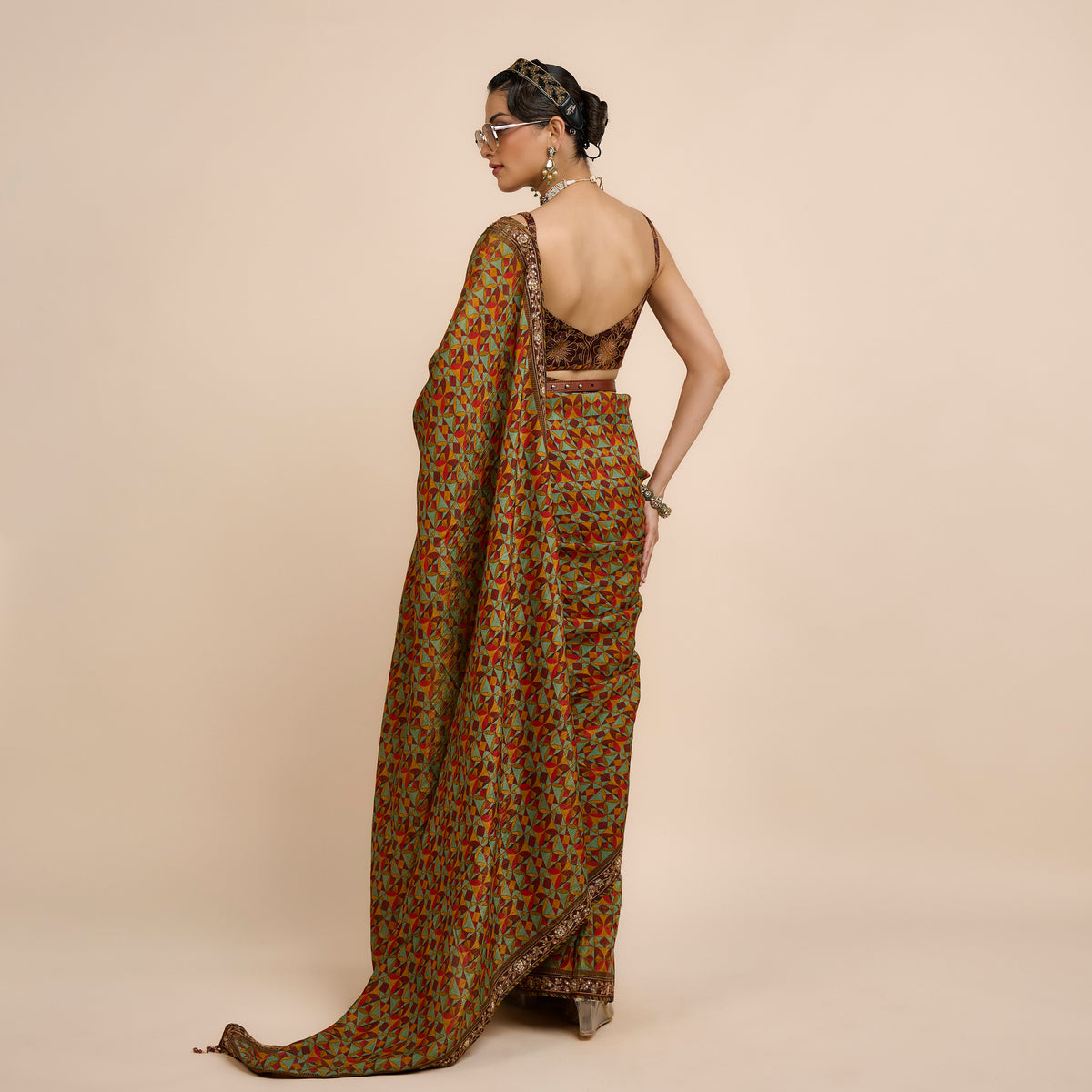 Ochre Yellow Saree Set | Festive Edit