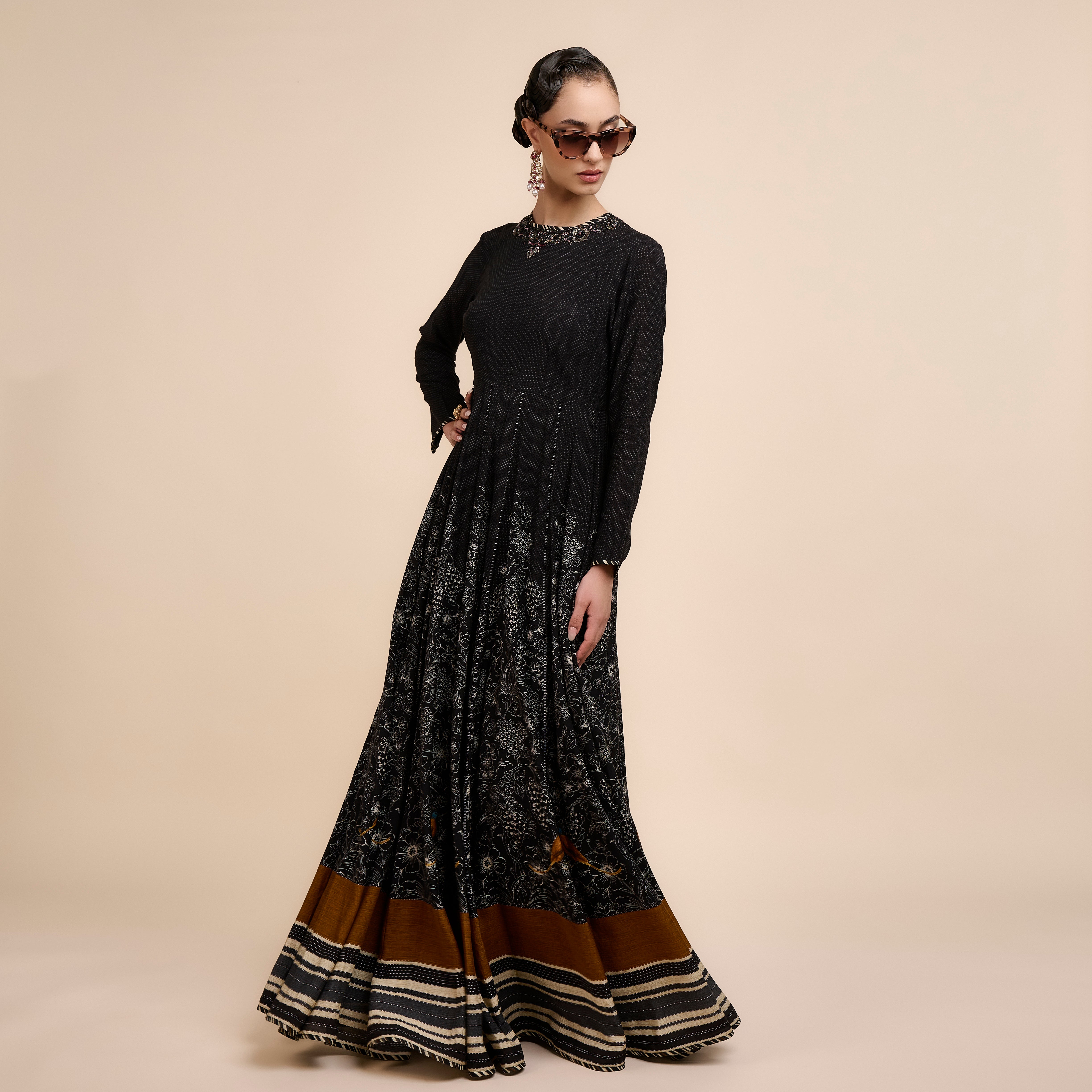 Noir - Ochre Anarkali | Nau