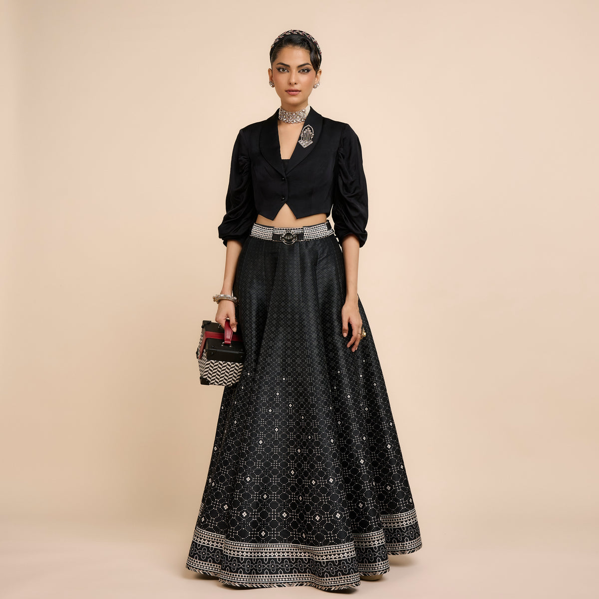 Noir Skirt Set | Festive Edit