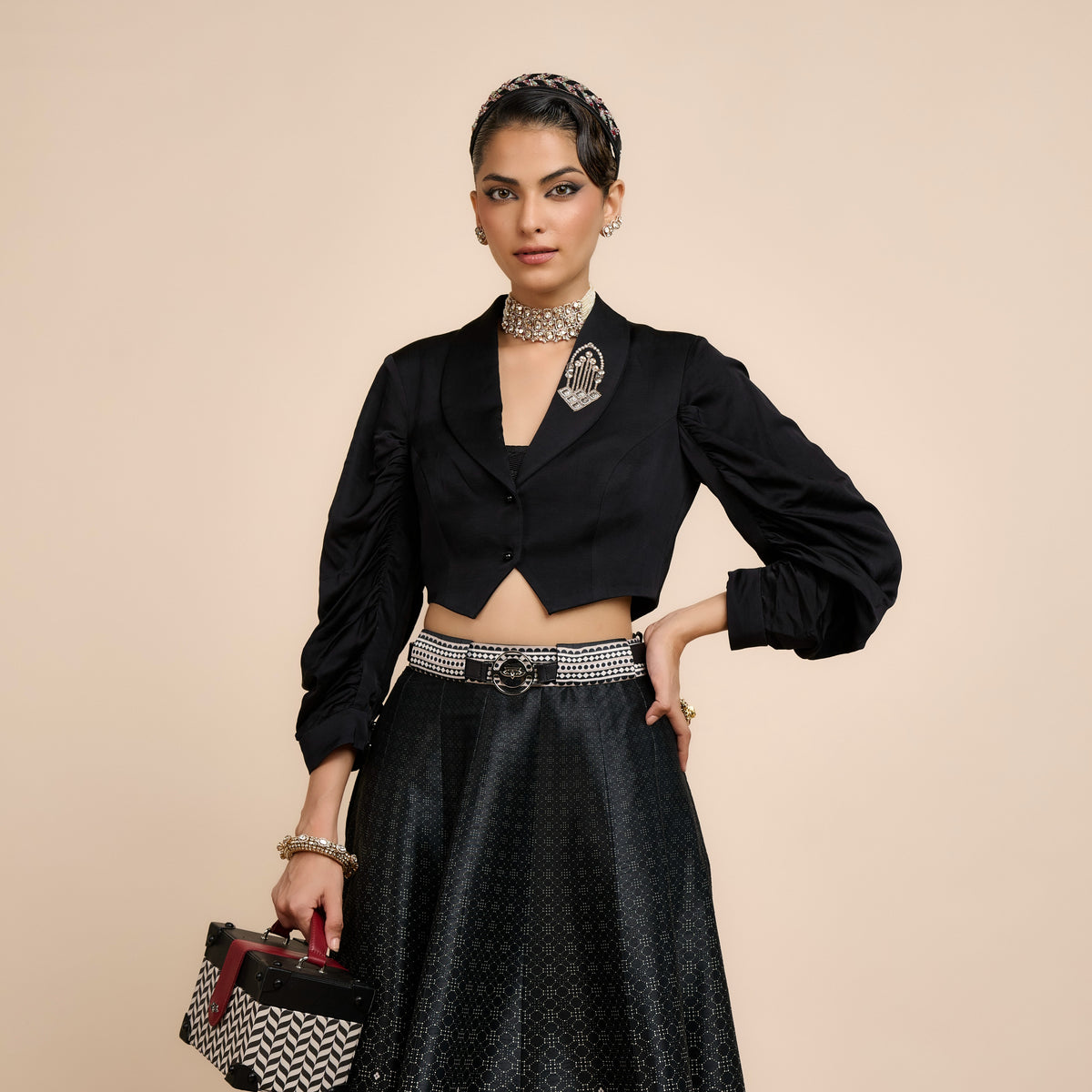 Noir Skirt Set | Festive Edit