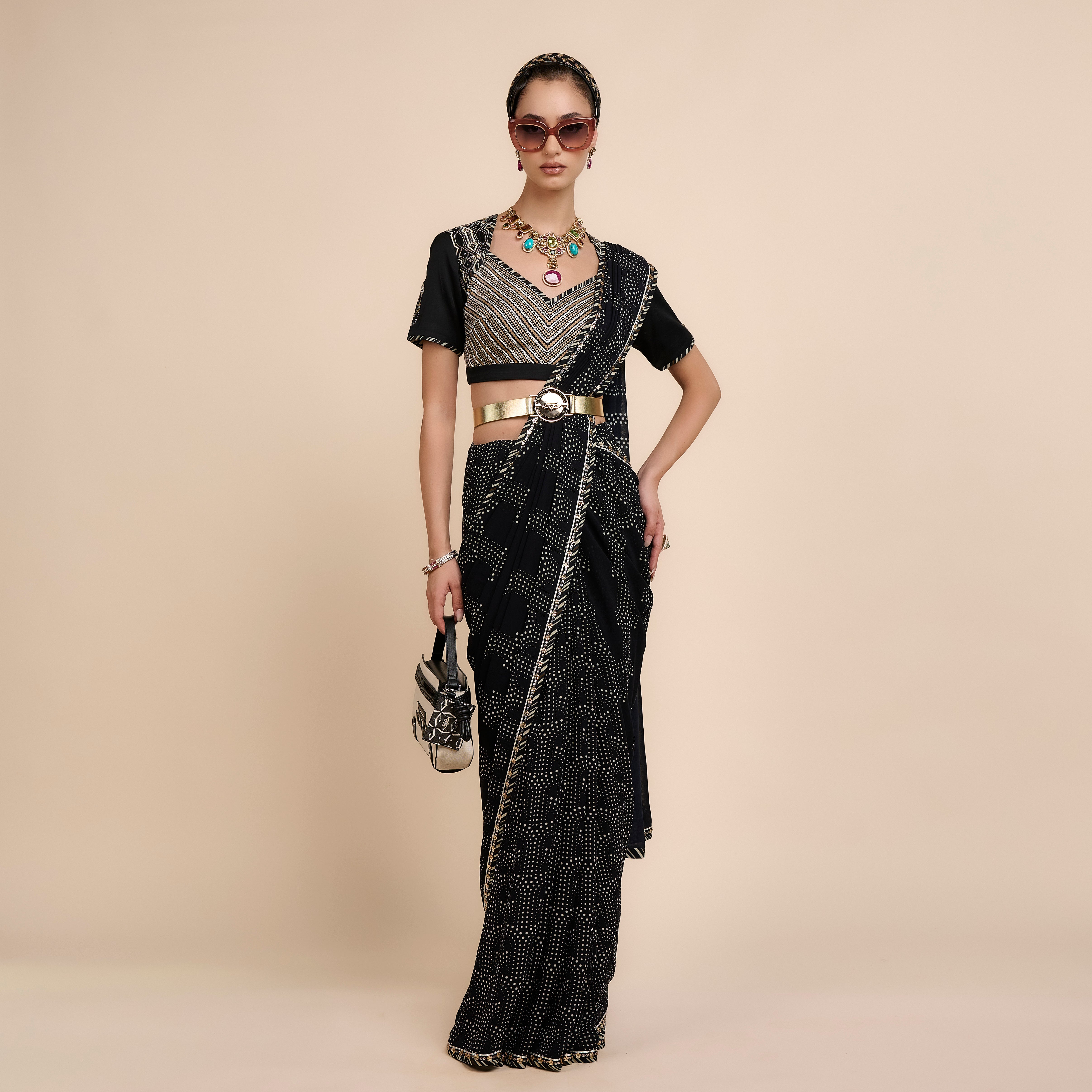 Noir - Ivory Saree Set | Nau