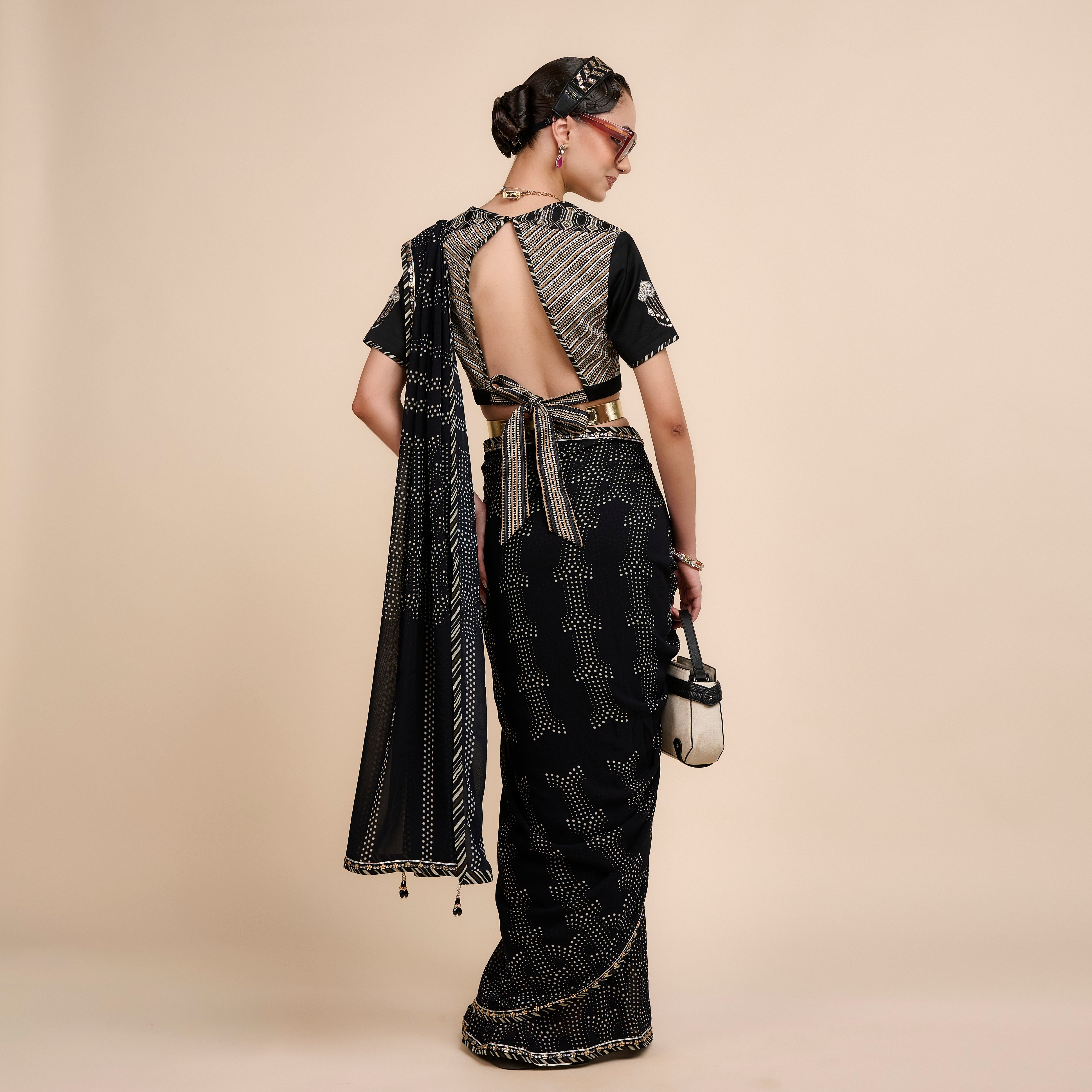 Noir - Ivory Saree Set | Nau
