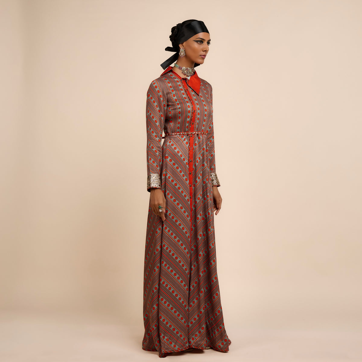 CRIMSON RED MAXI DRESS | FESTIVE EDIT