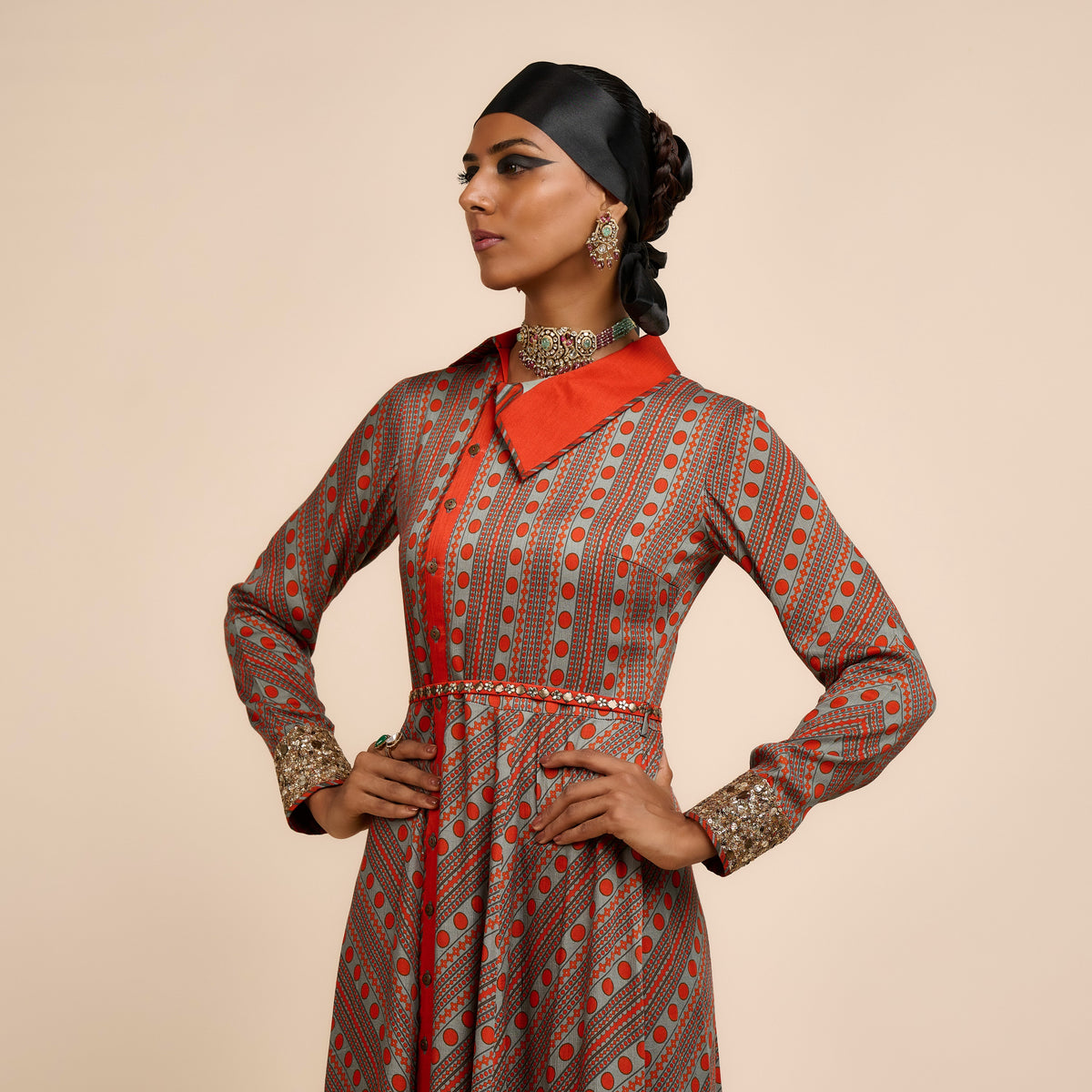 CRIMSON RED MAXI DRESS | FESTIVE EDIT