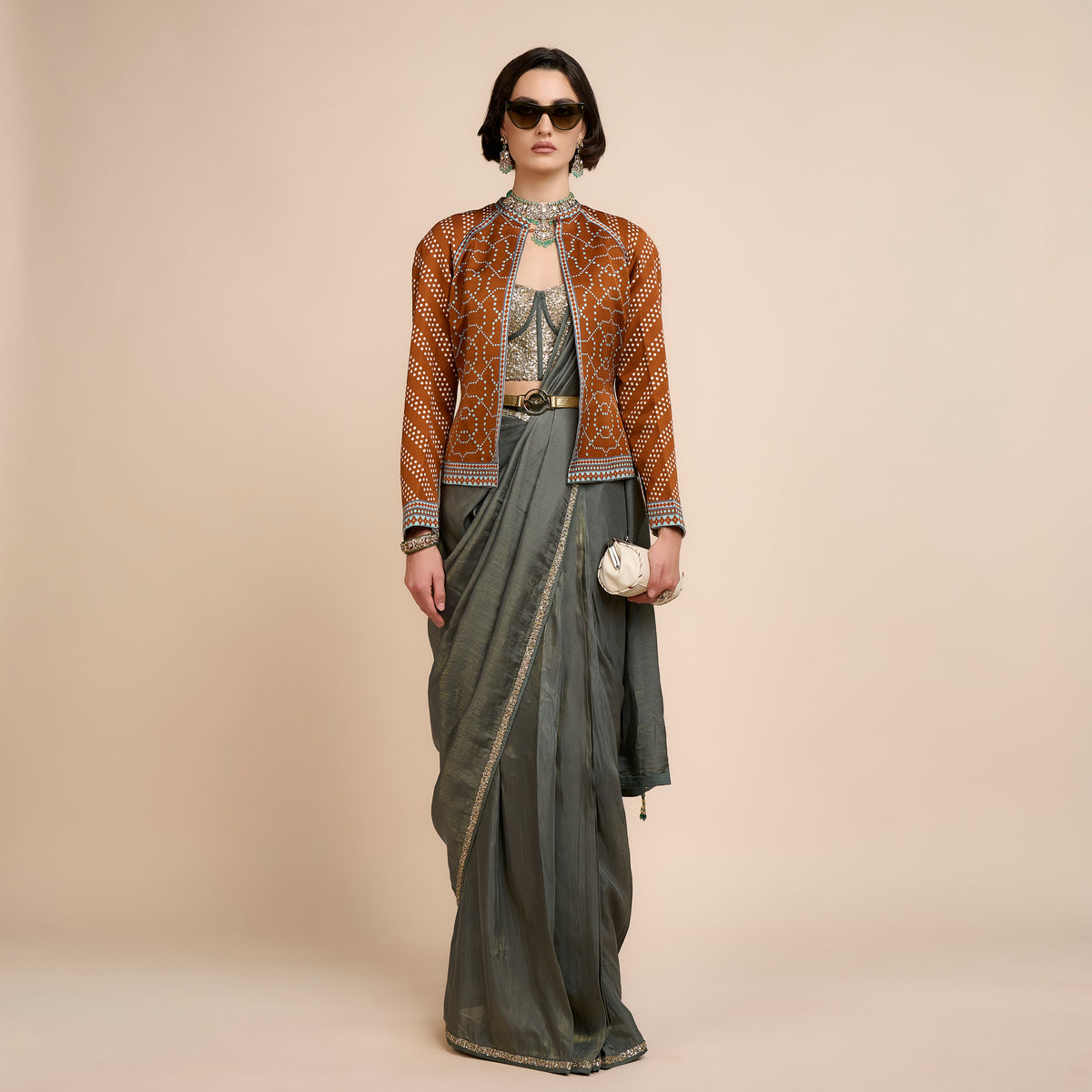 RUST ORANGE REVERSIBE IKA JACKET | FESTIVE EDIT
