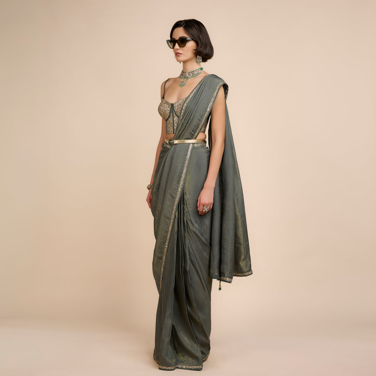 SAGE GREEN SAREE SET | Festive Edit