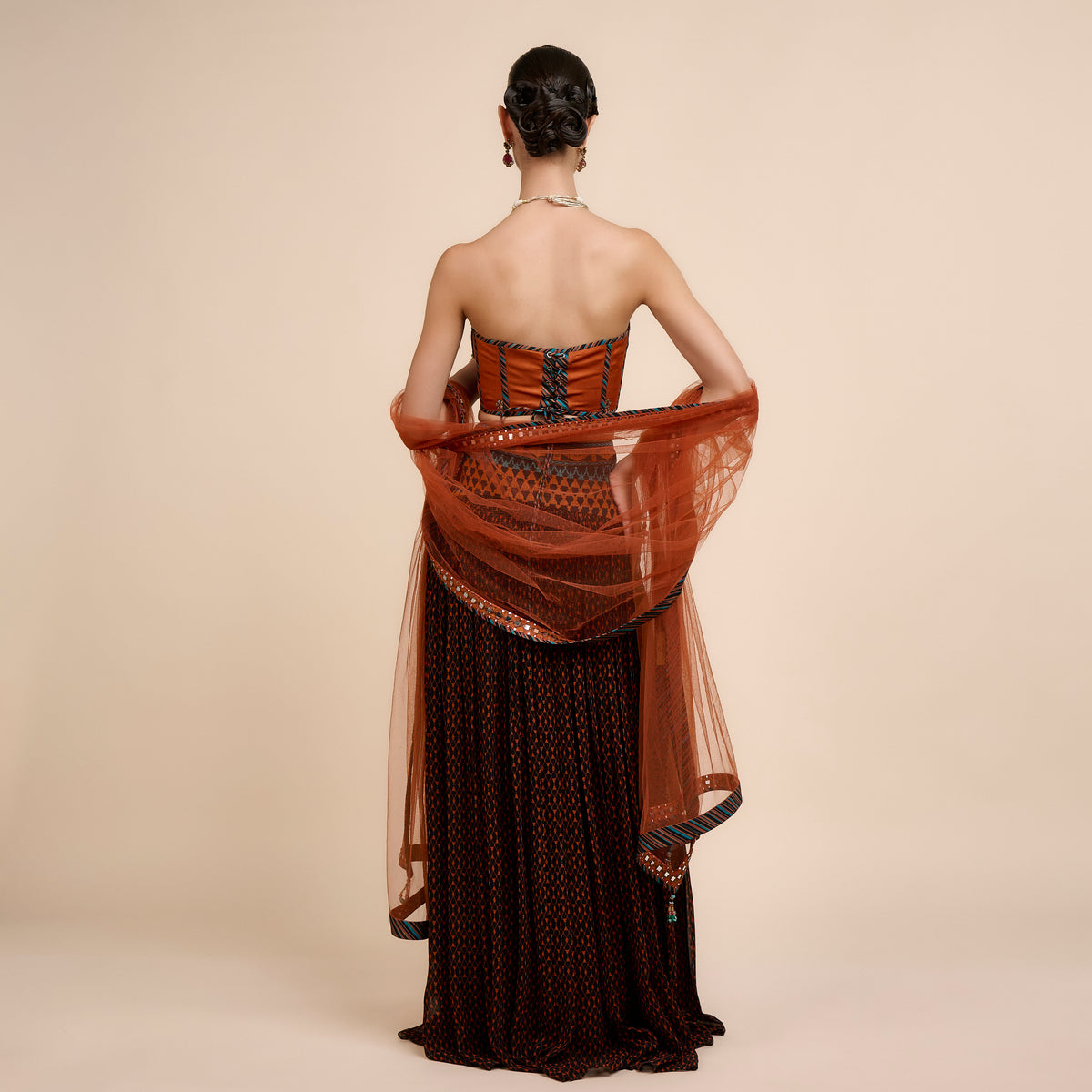 Rust Orange Skirt Set | Festive Edit