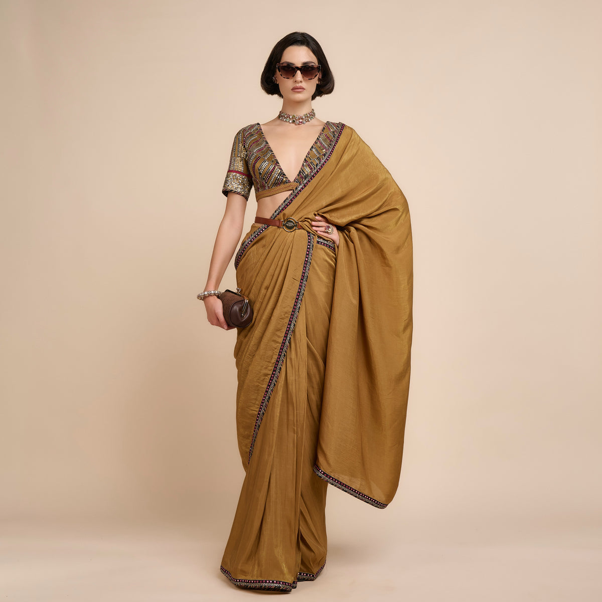 MUSTARD YELLOW SAREE SET | Festive Edit
