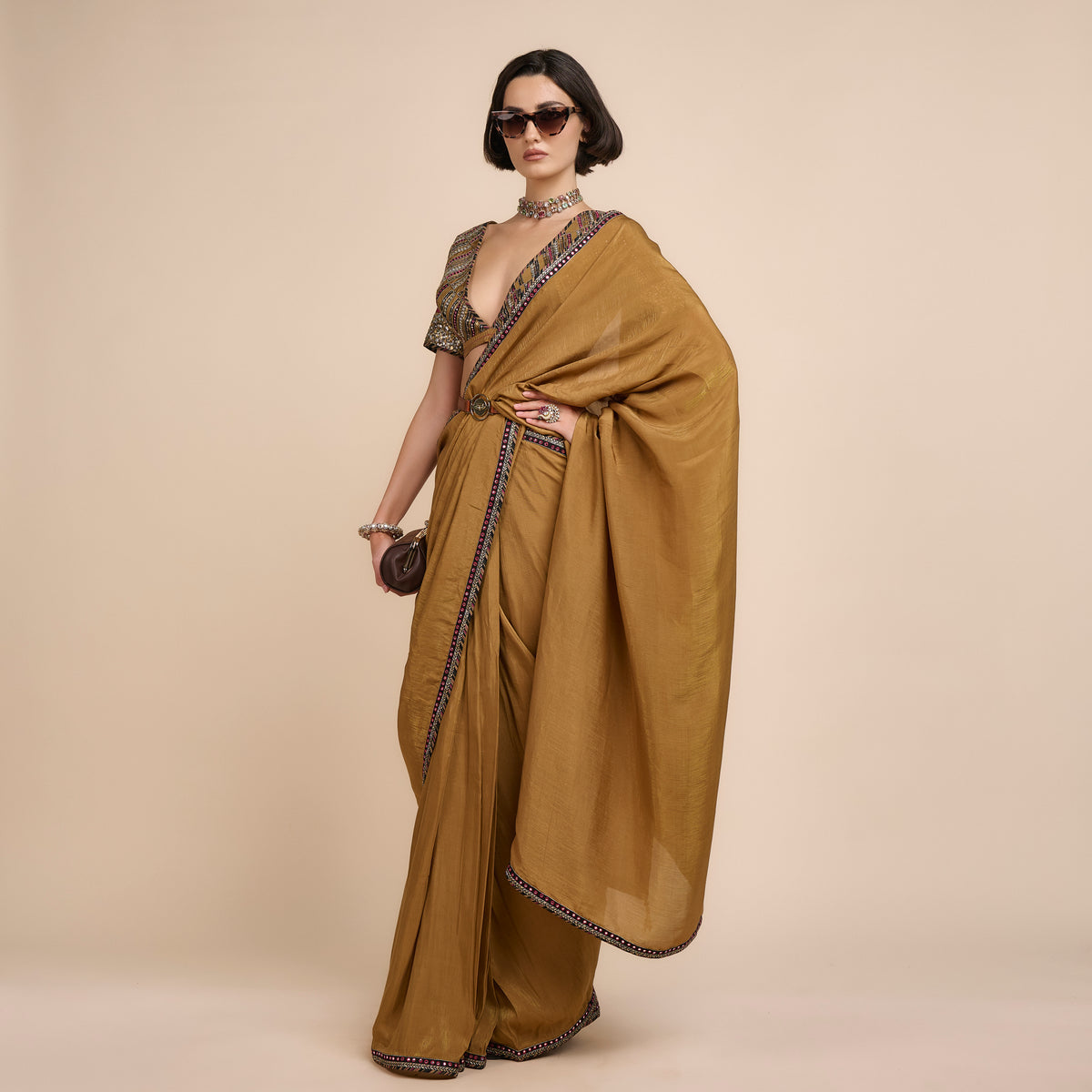 MUSTARD YELLOW SAREE SET | Festive Edit