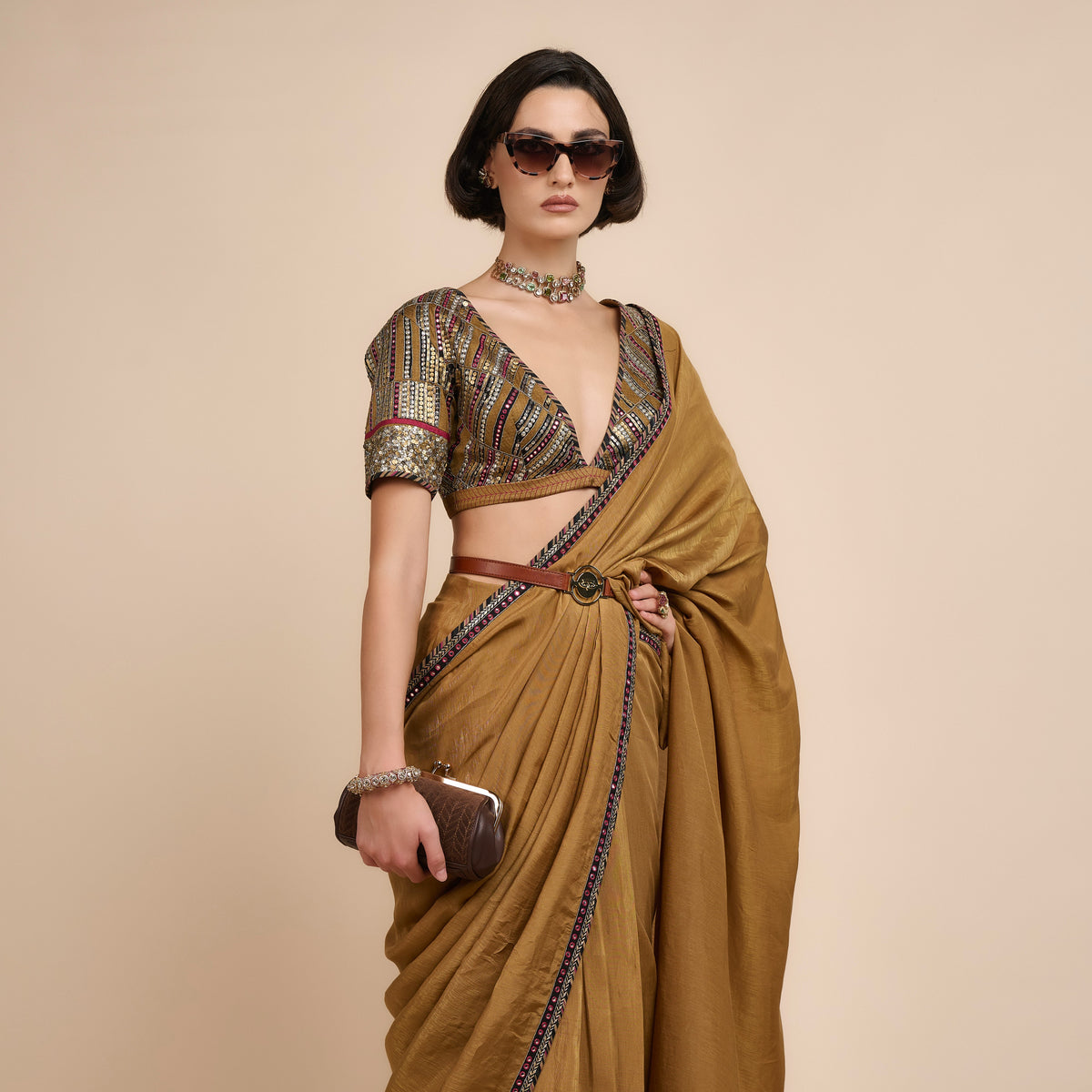 MUSTARD YELLOW SAREE SET | Festive Edit