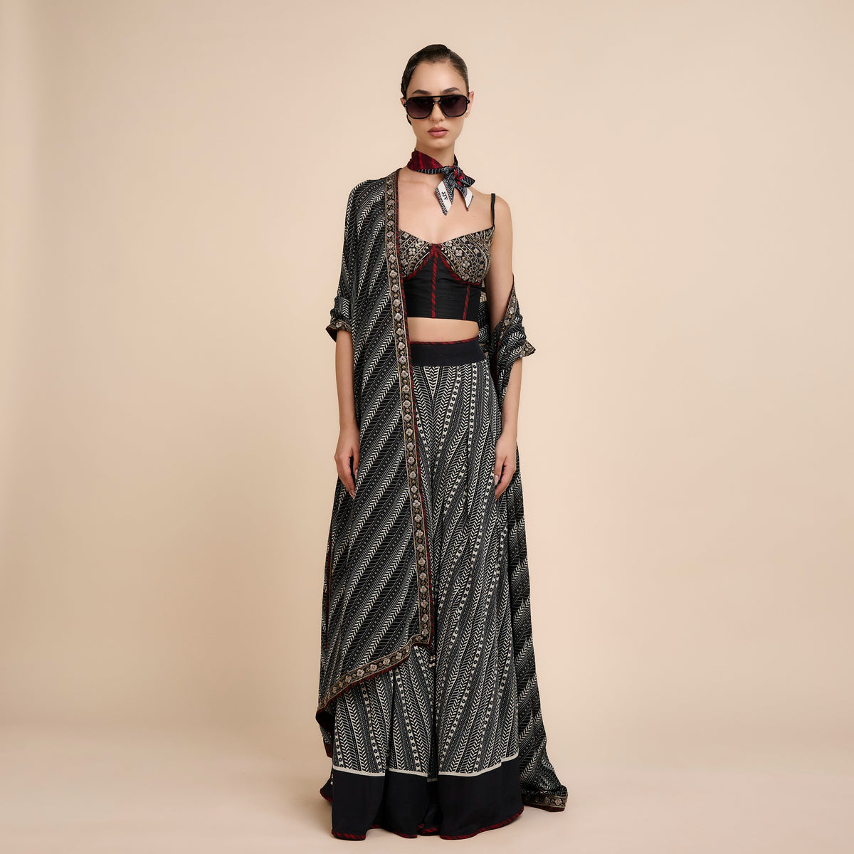 Chevron Sharara Set | Festive Edit