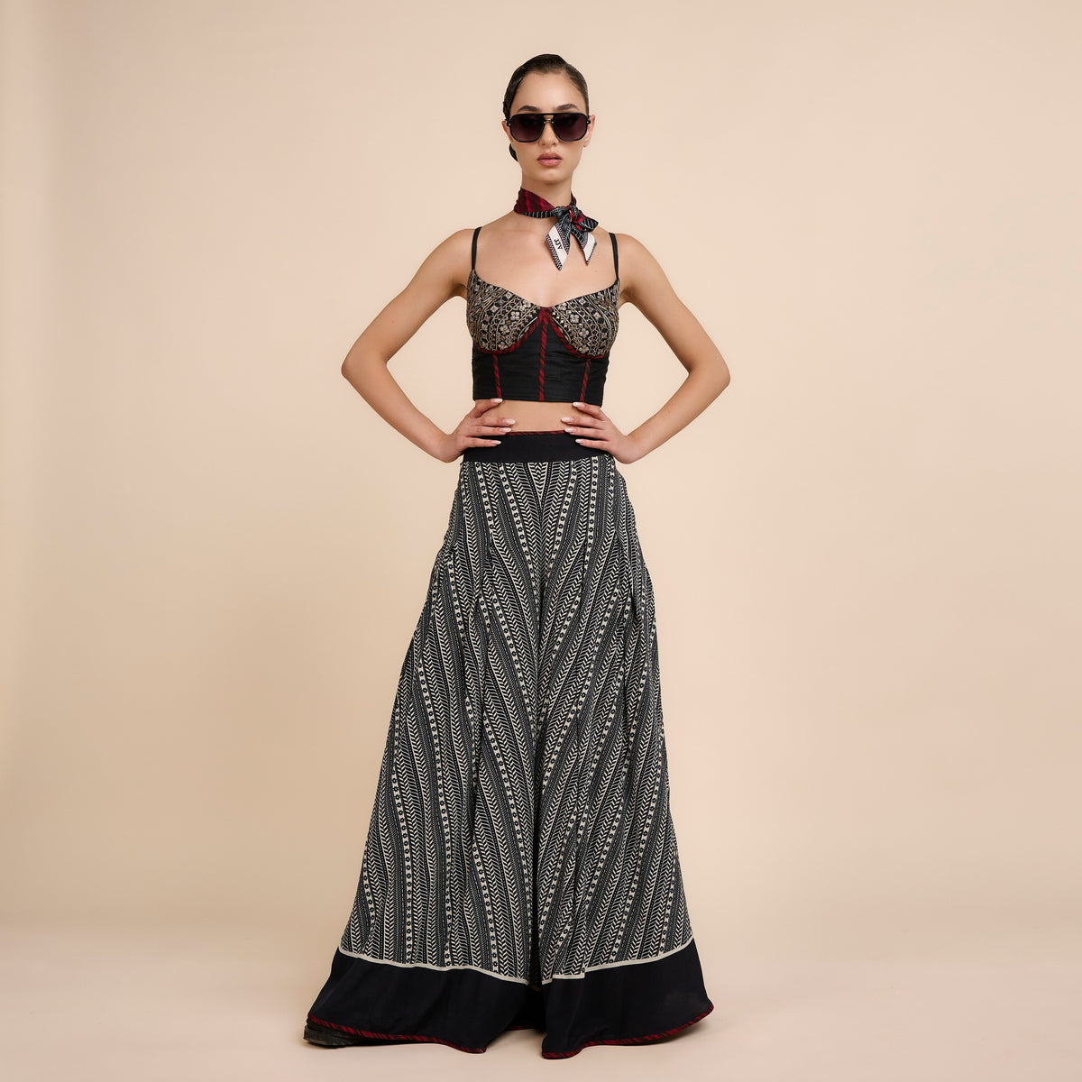 Chevron Sharara Set | Festive Edit