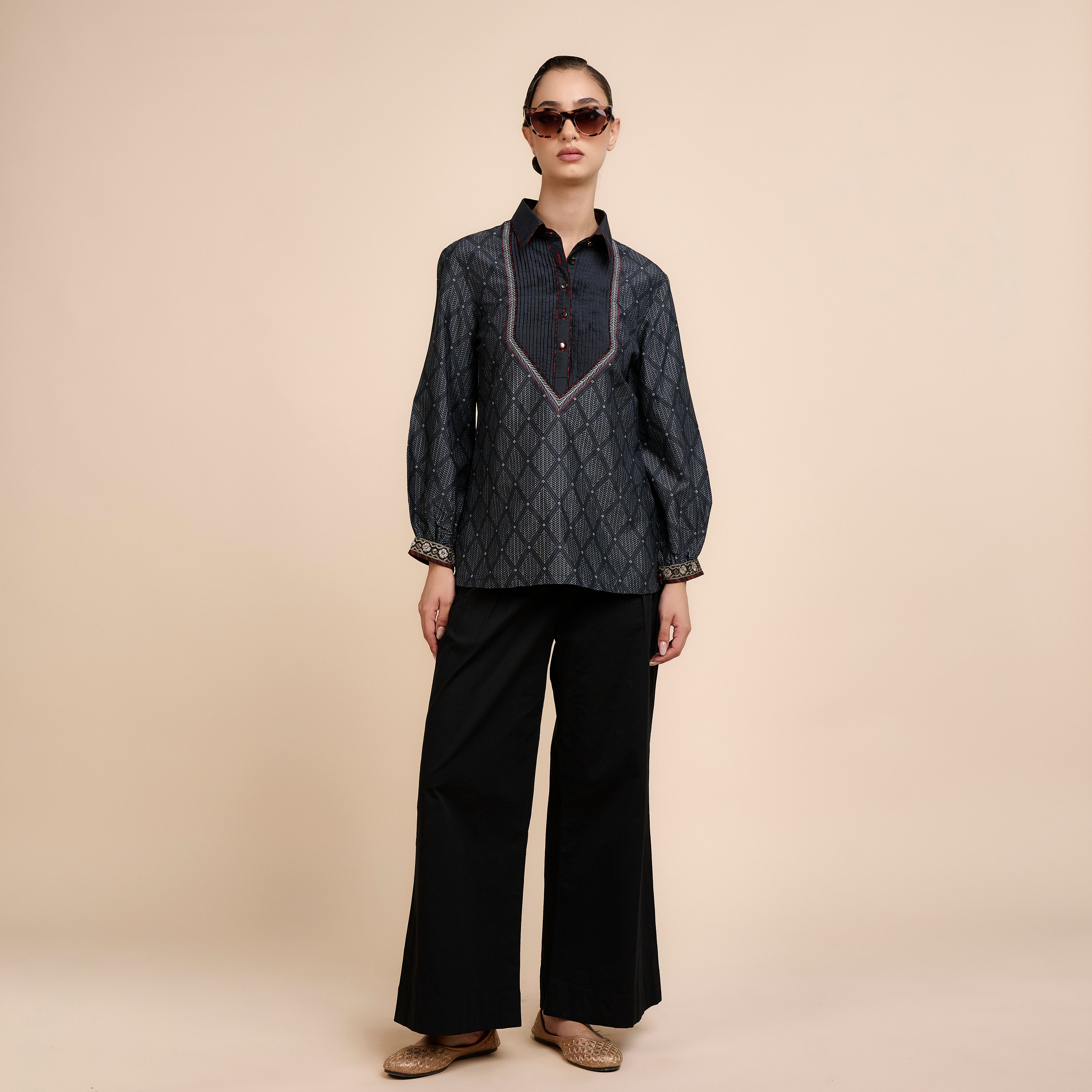 Midnight Blue Chevron Tunic | Nau