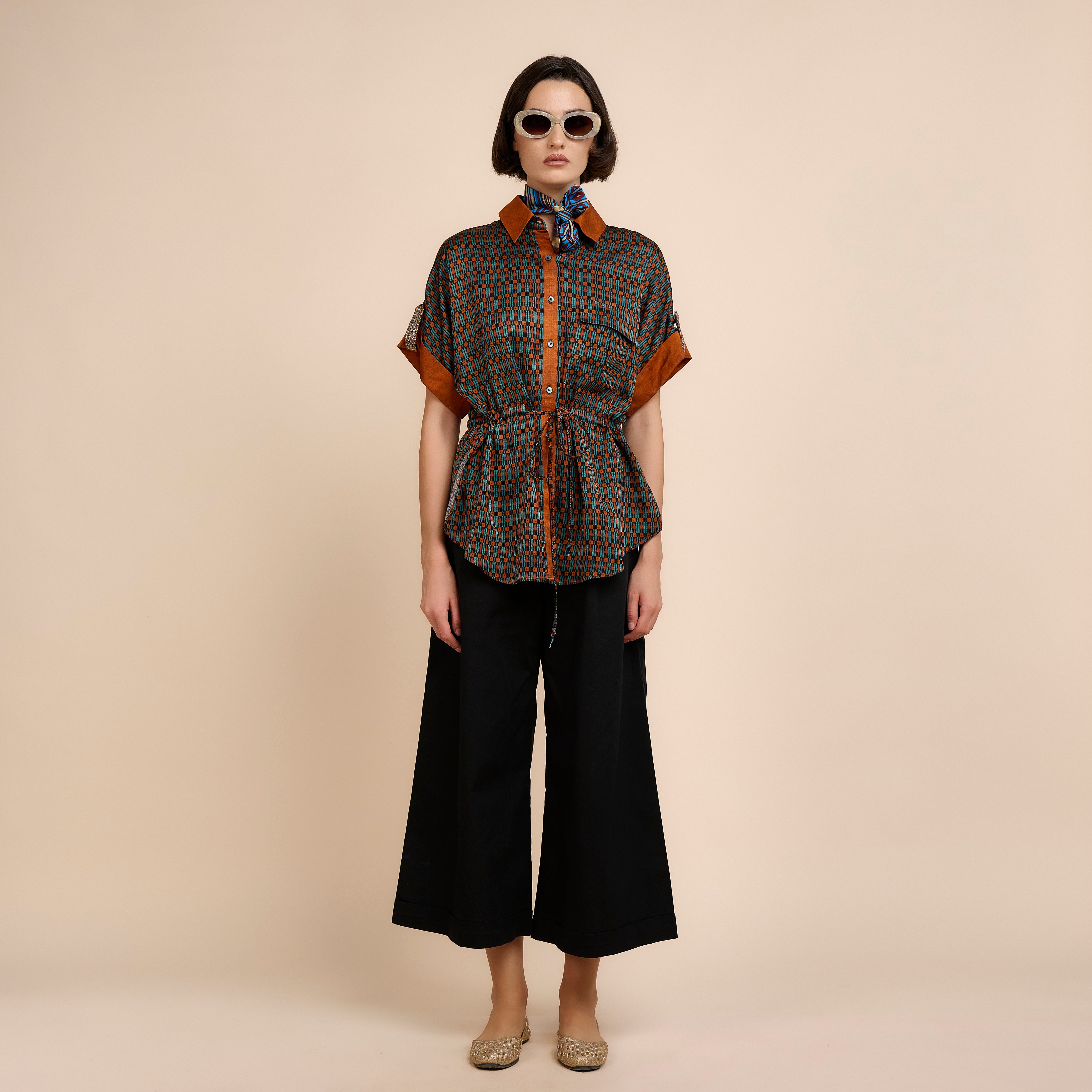 Teal Blue - Orange Top | Nau
