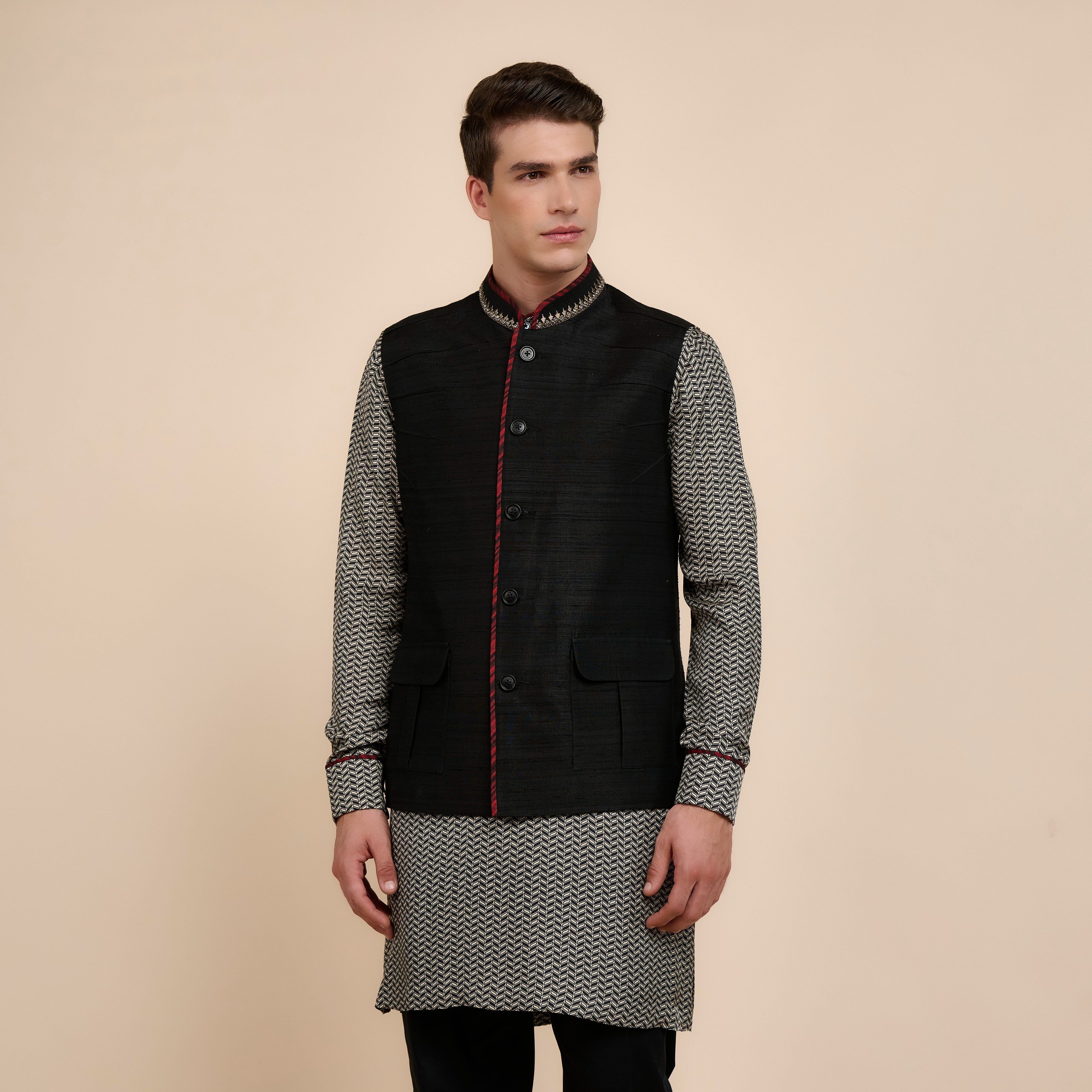 Rich Black Nehru Jacket | Nau