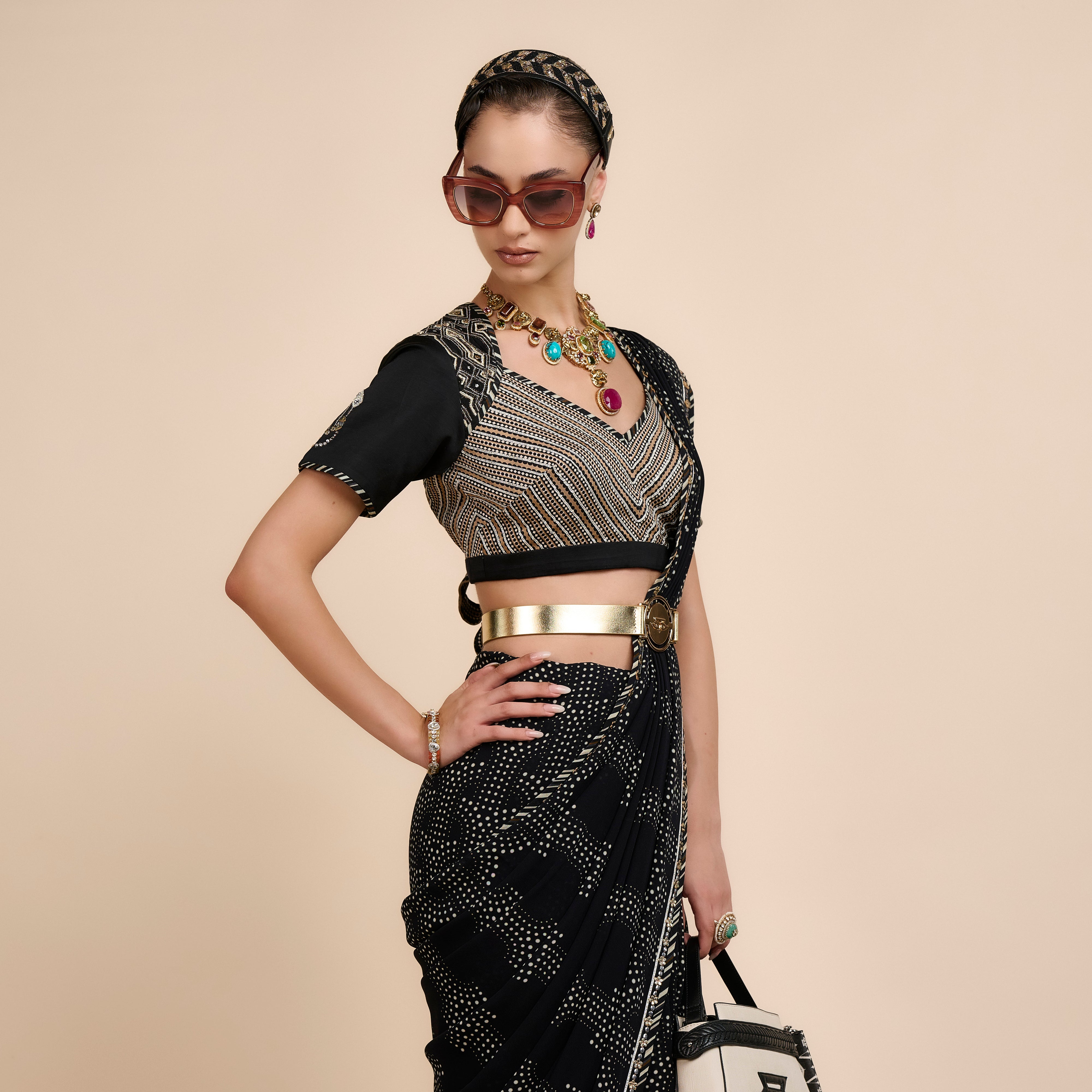 Noir - Ivory Saree Set | Nau
