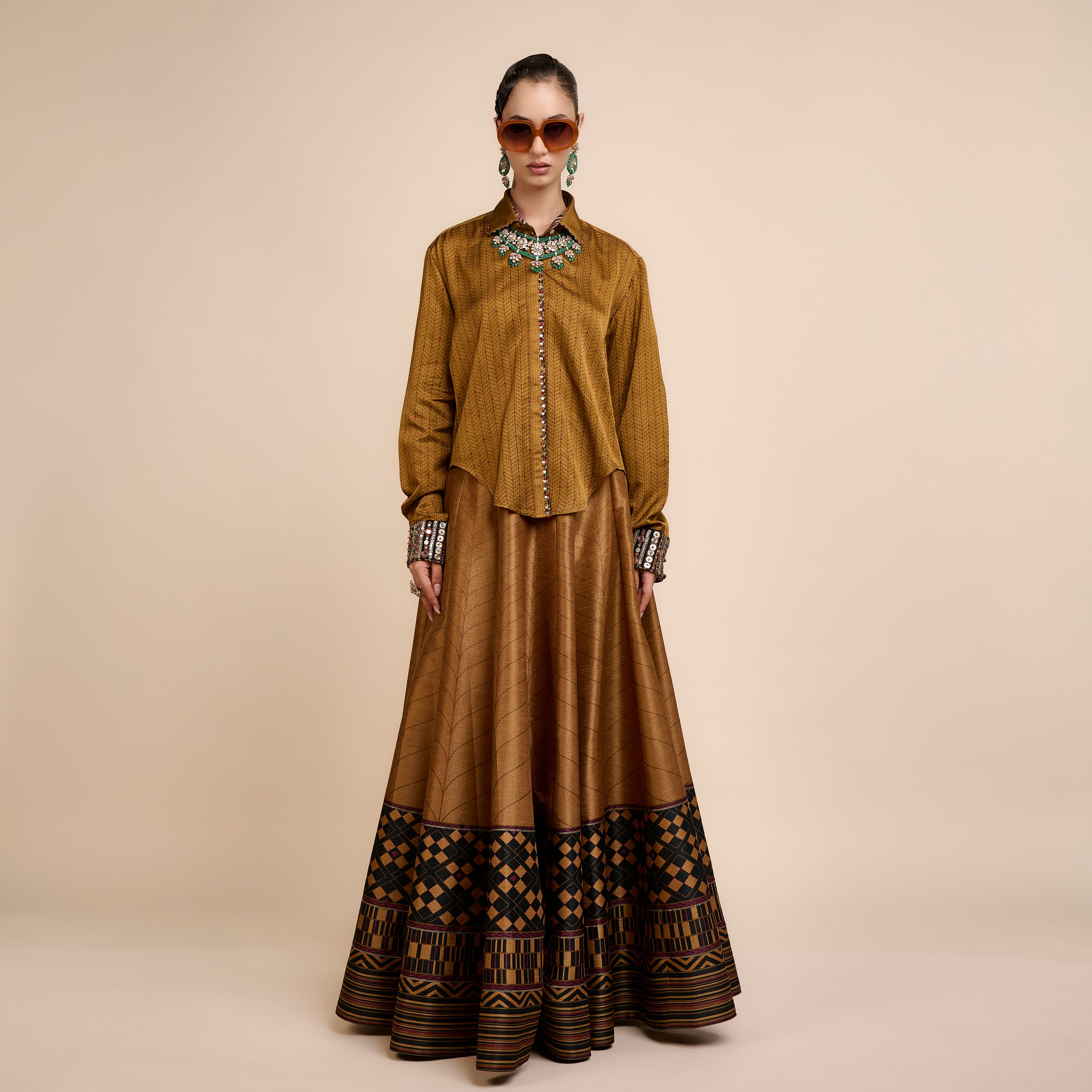 Earthy Mustard Skirt Set | Nau