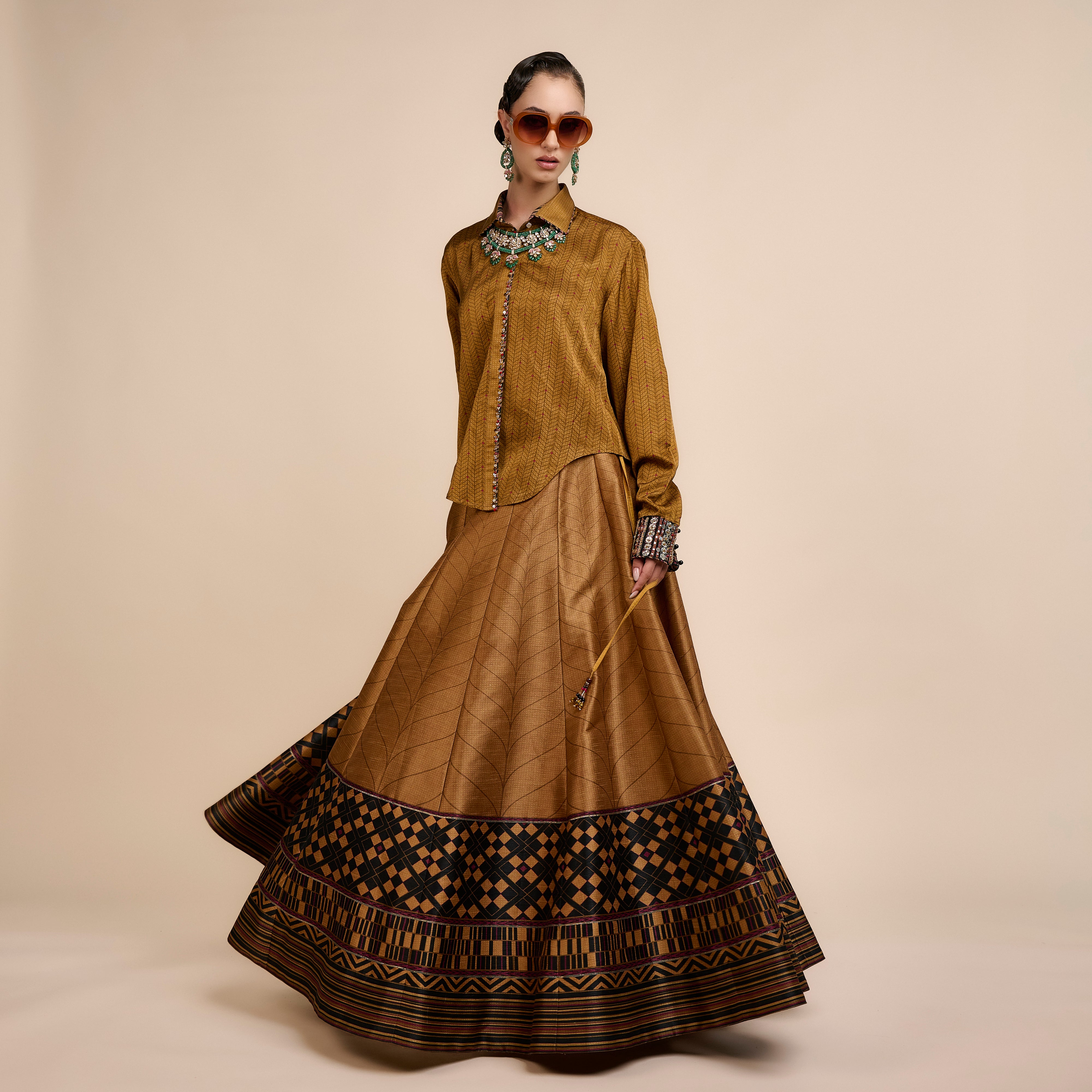 Earthy Mustard Skirt Set | Nau