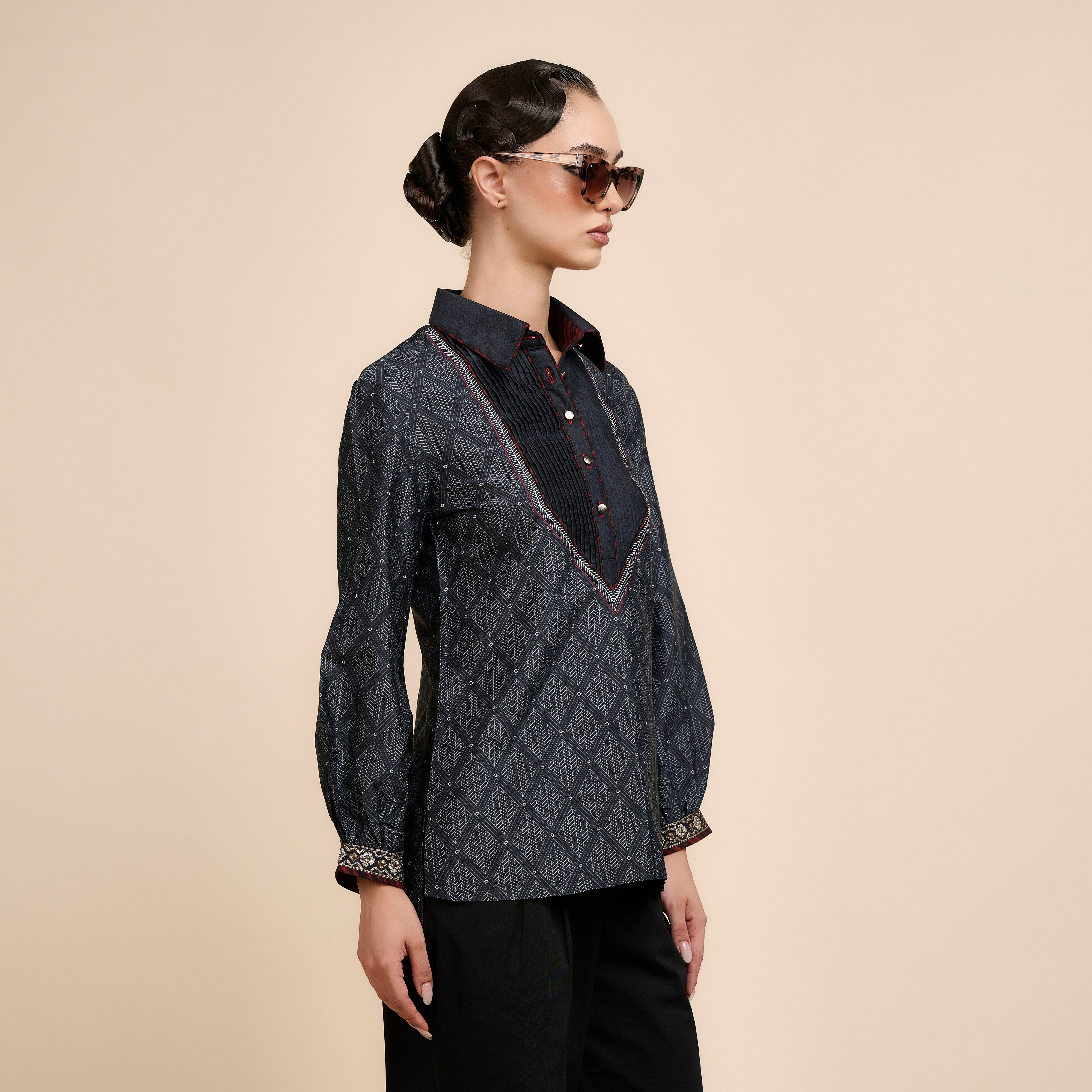 Midnight Blue Chevron Tunic | Nau