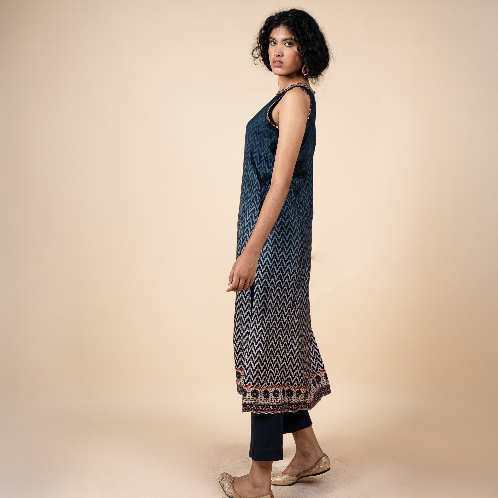 Midnight Blue - Nugrey Ombre Tunic Set | PANJ