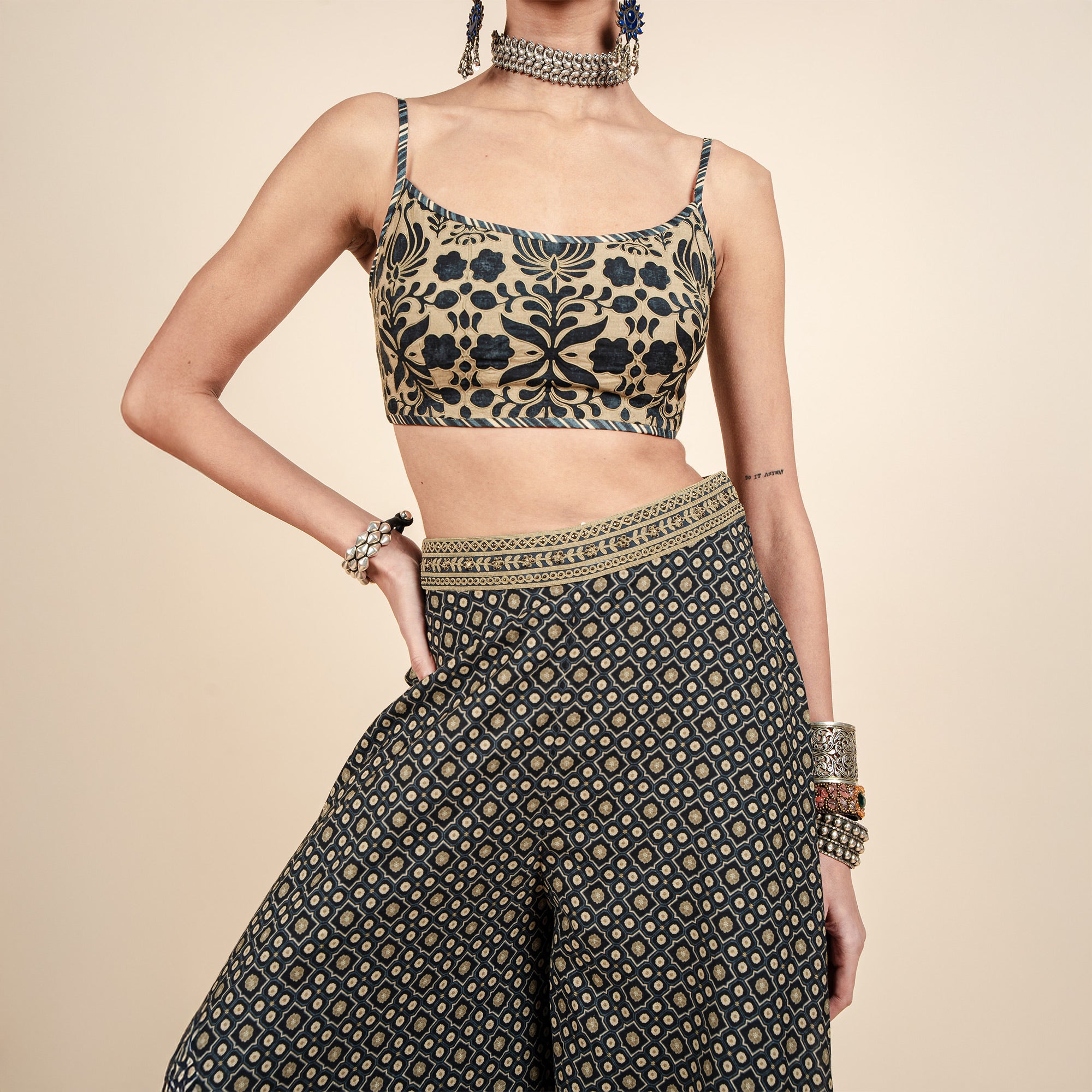 Midnight Blue Sharara Set | CHAR