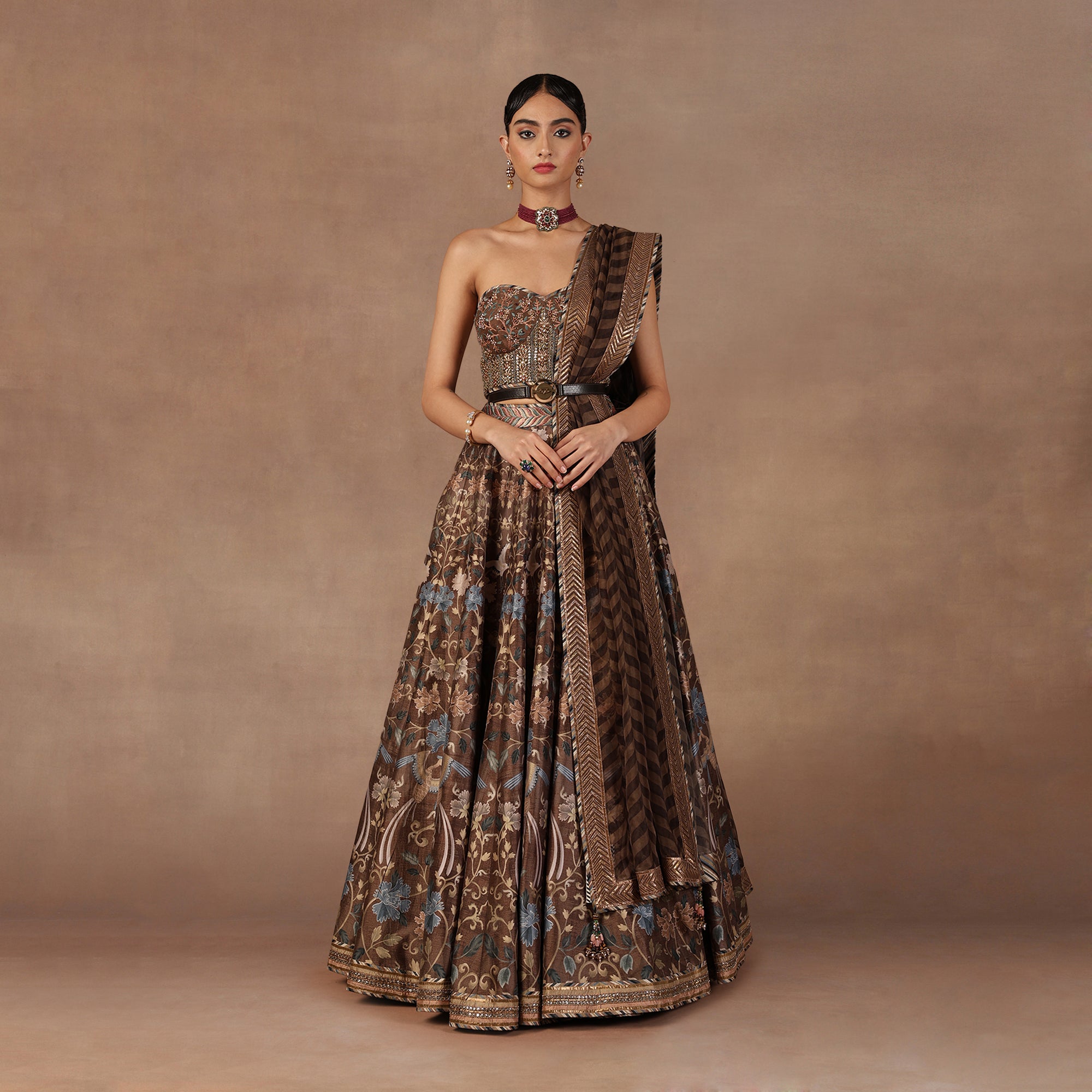Mocha Brown Skirt Set | EAST